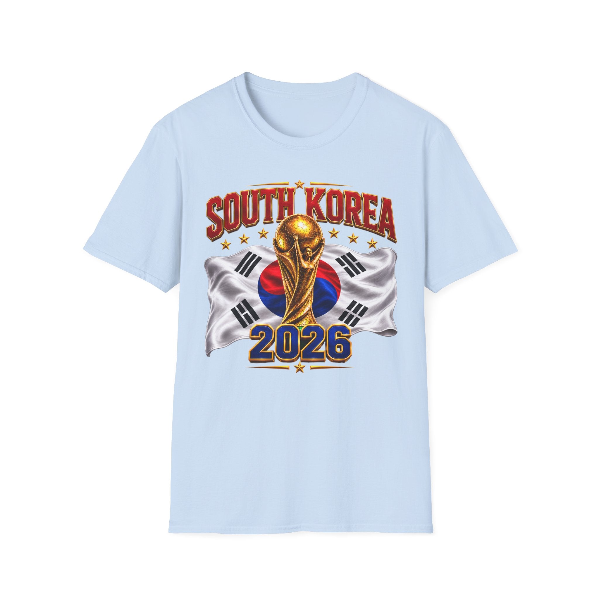 South Korea 2026 Soccer World Cup T-Shirt — Korean Flag & Trophy Football Fan Tee