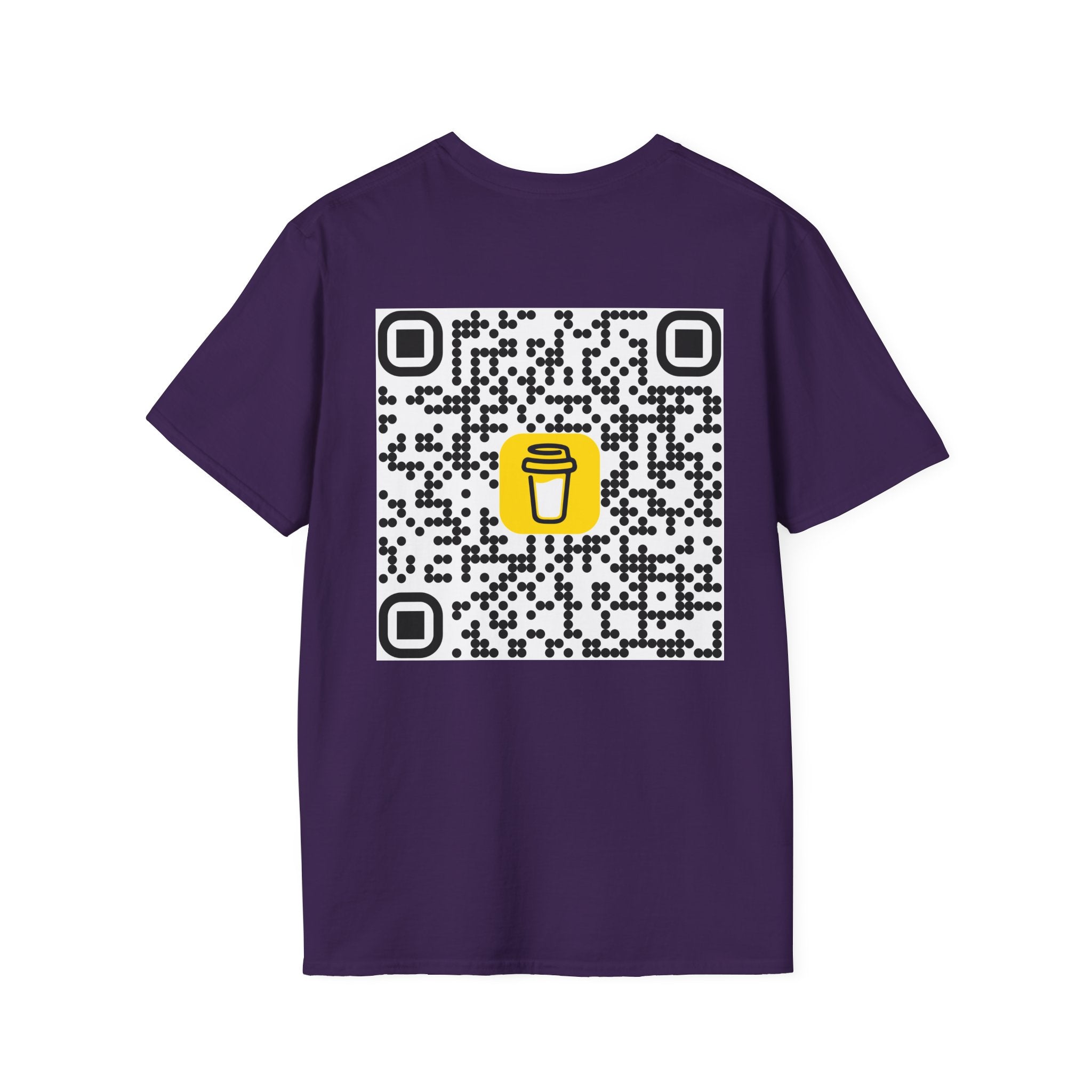 QR Code Coffee Cup T‑Shirt — Scan-to-Order Cafe Tee