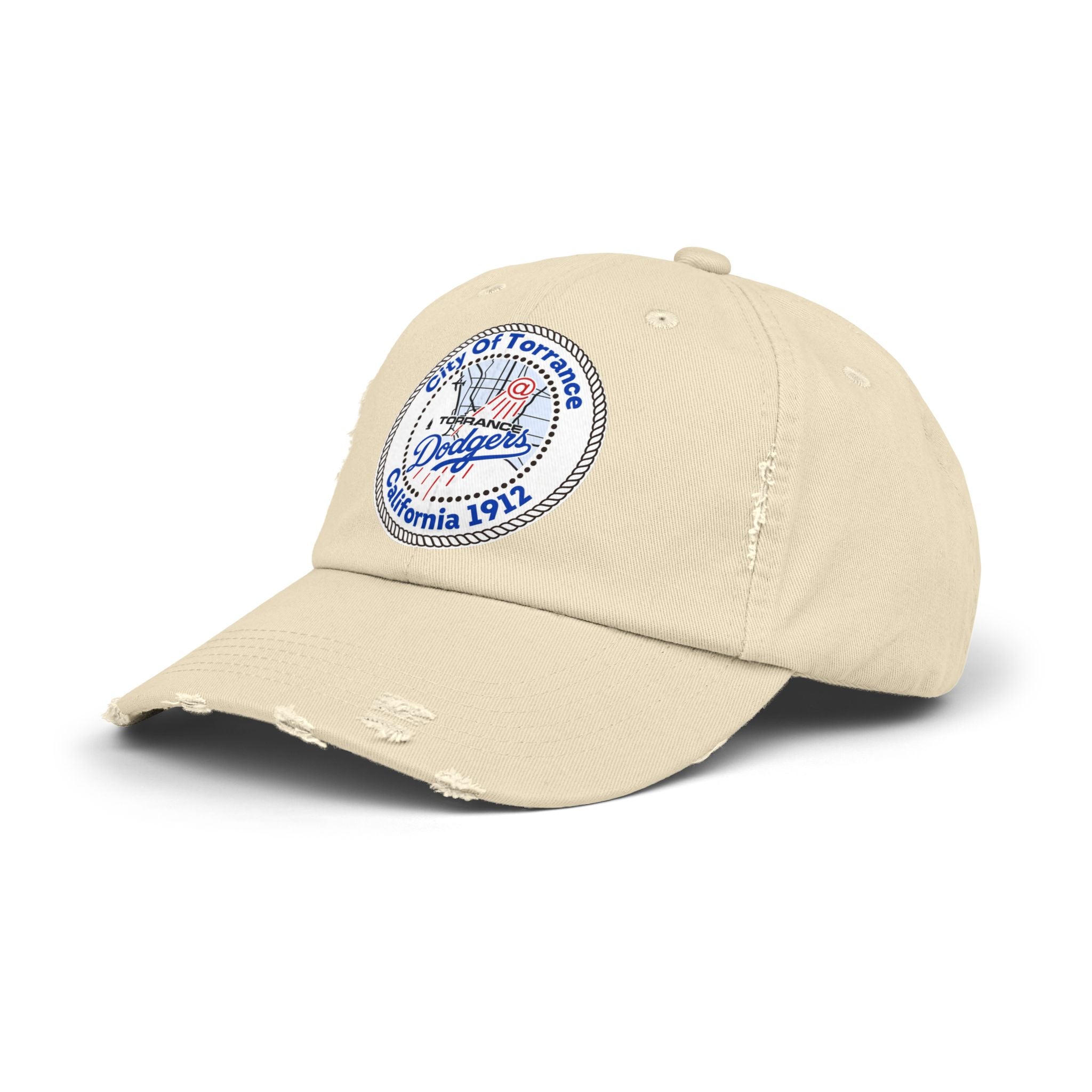 Distressed Baseball Cap with Torrance Dodgers Patch