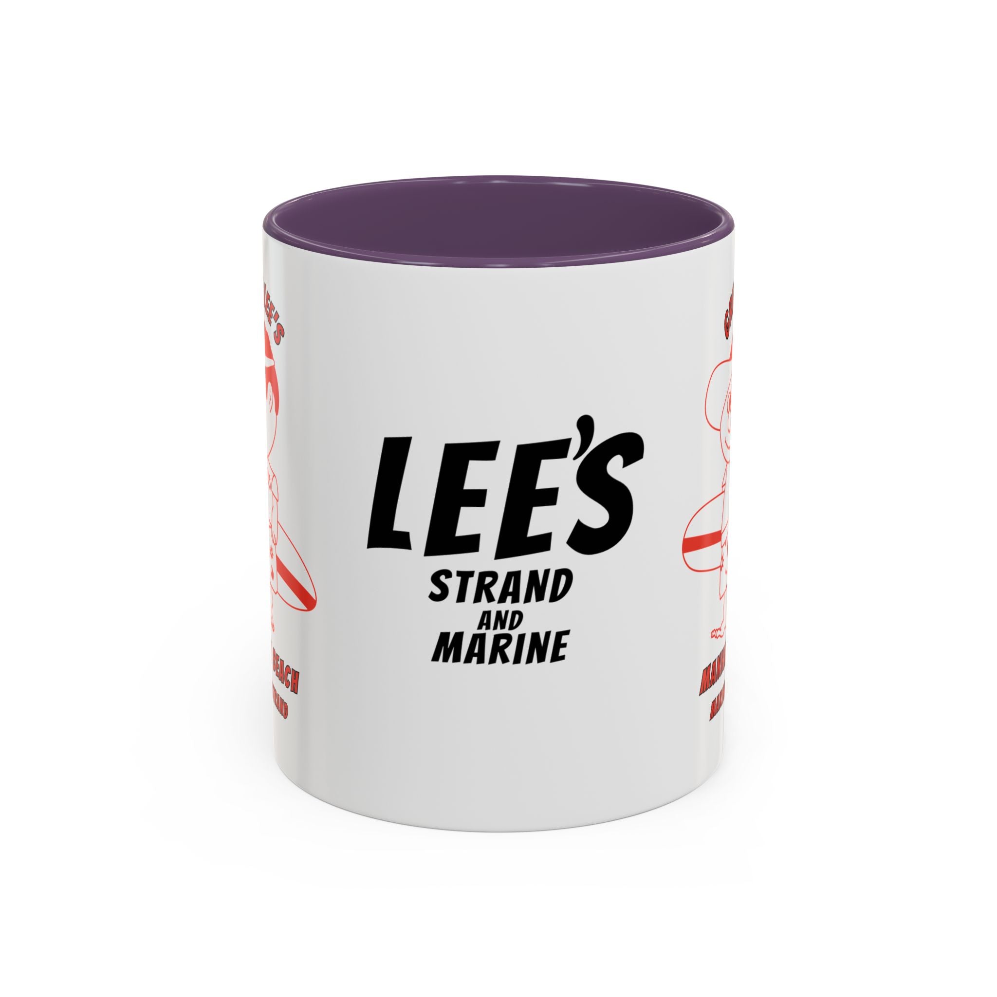 Greasy Lee's Surfer Logo Mug | Marine and Strand Manhattan Beach Old School  Accent Coffee Mug 11oz 15oz