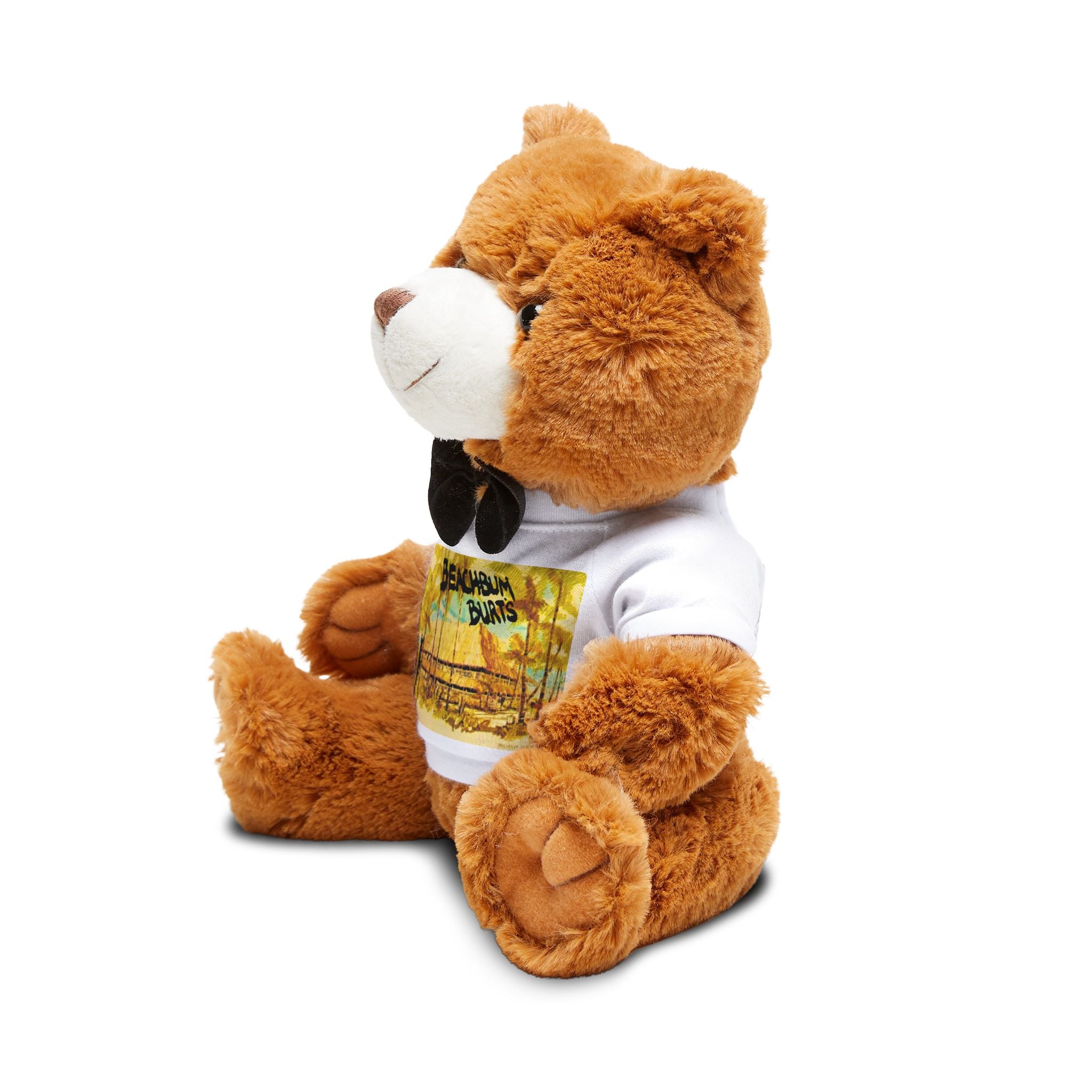 Beach Bum Burts Redondo Beach Teddy bear with t-shirt Plush bear | Brown stuffed animal with bow tie