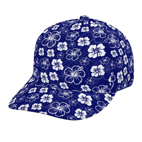 Blue Hawaiian Print Baseball Cap Free Shipping