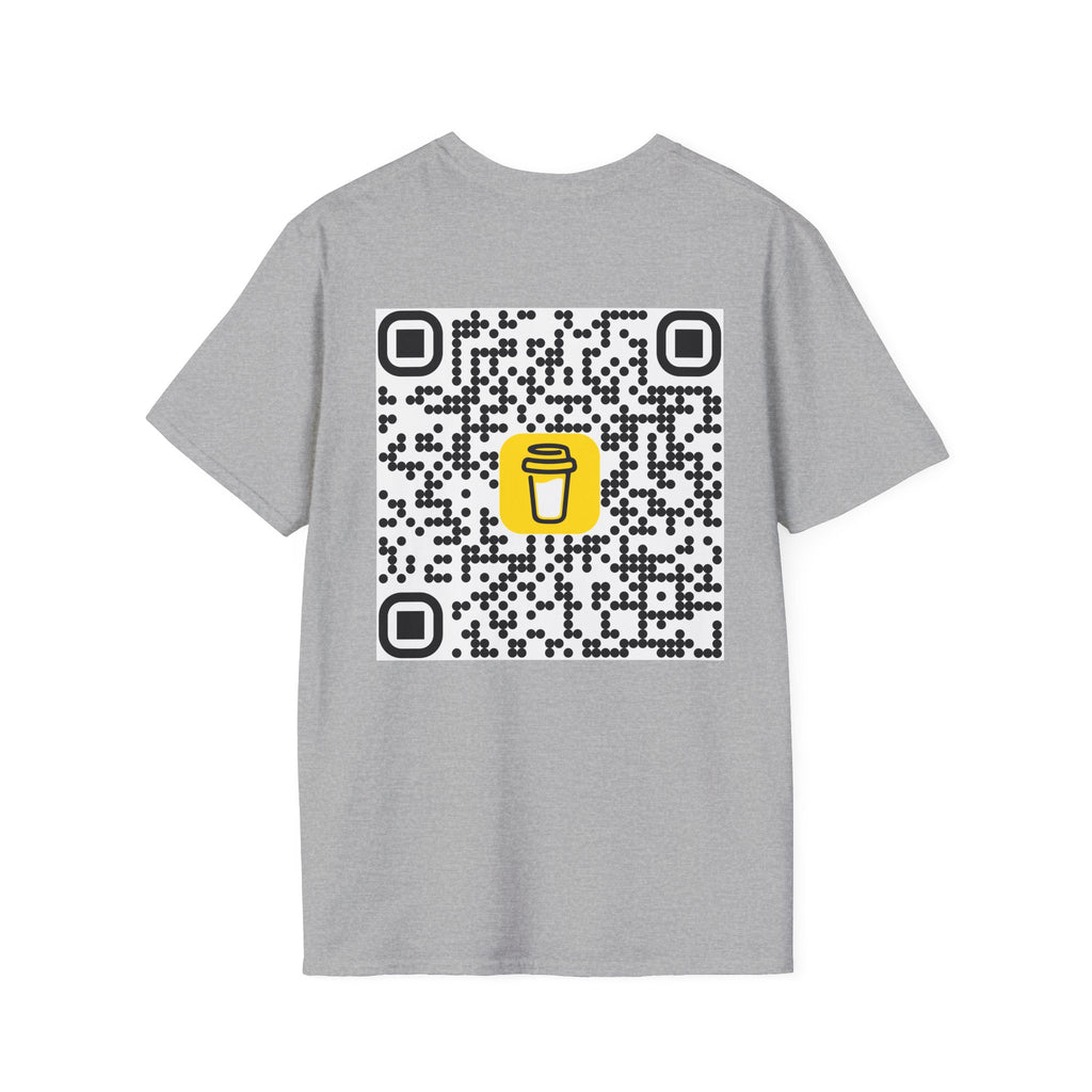 QR Code Coffee Cup T‑Shirt — Scan-to-Order Cafe Tee