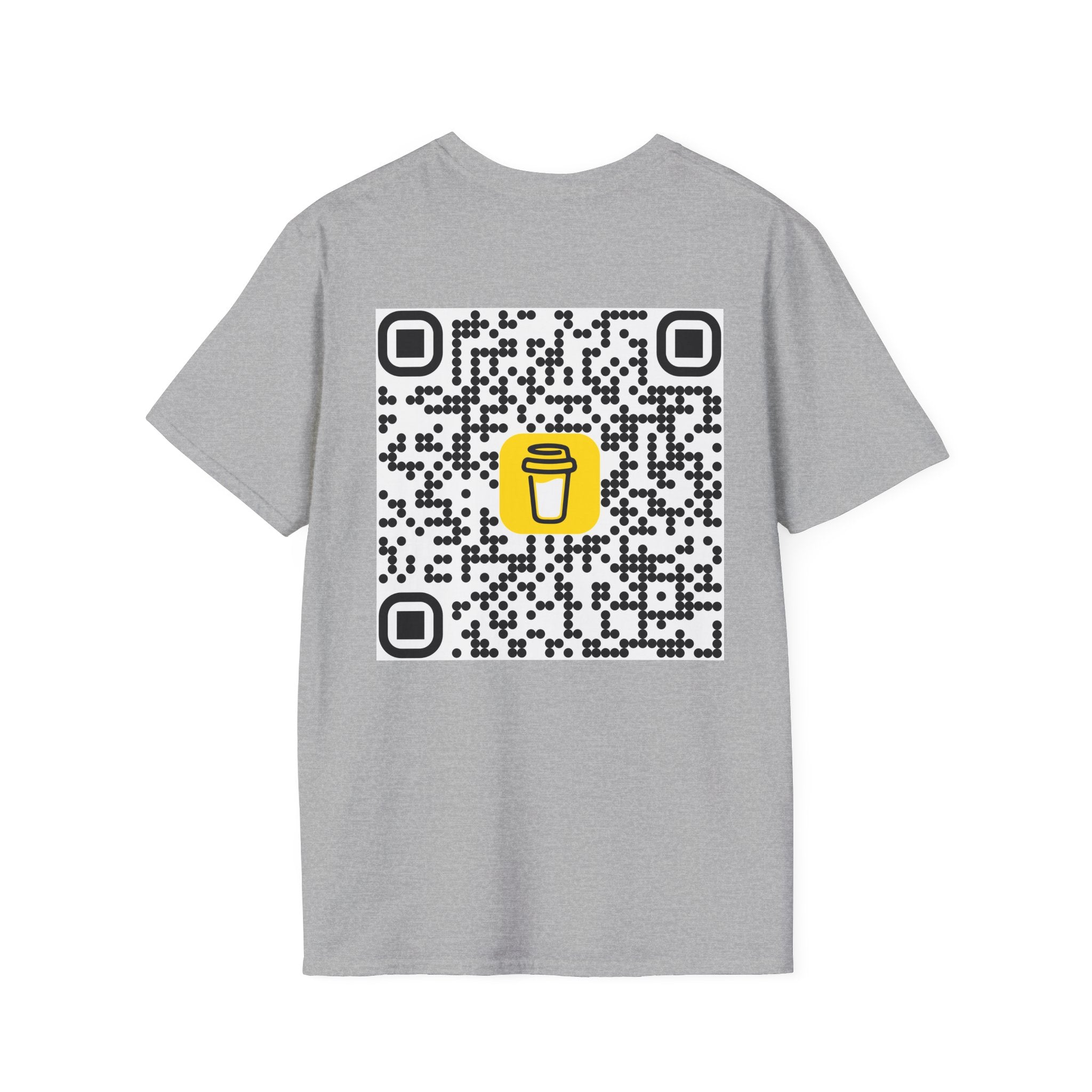 QR Code Coffee Cup T‑Shirt — Scan-to-Order Cafe Tee