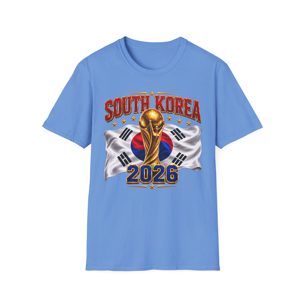 South Korea 2026 Soccer World Cup T-Shirt — Korean Flag & Trophy Football Fan Tee