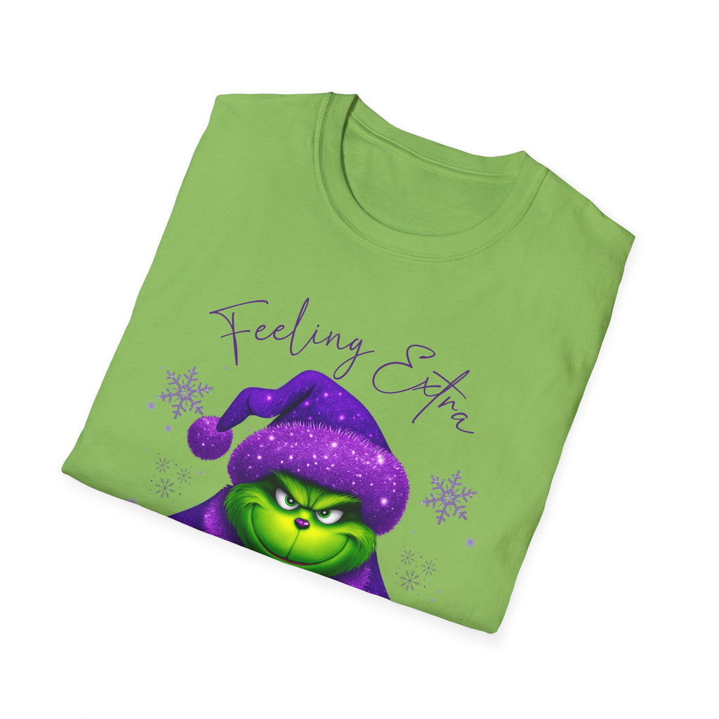 Feeling Extra Grinchy T-Shirt | Grinch Face Holiday Tee
