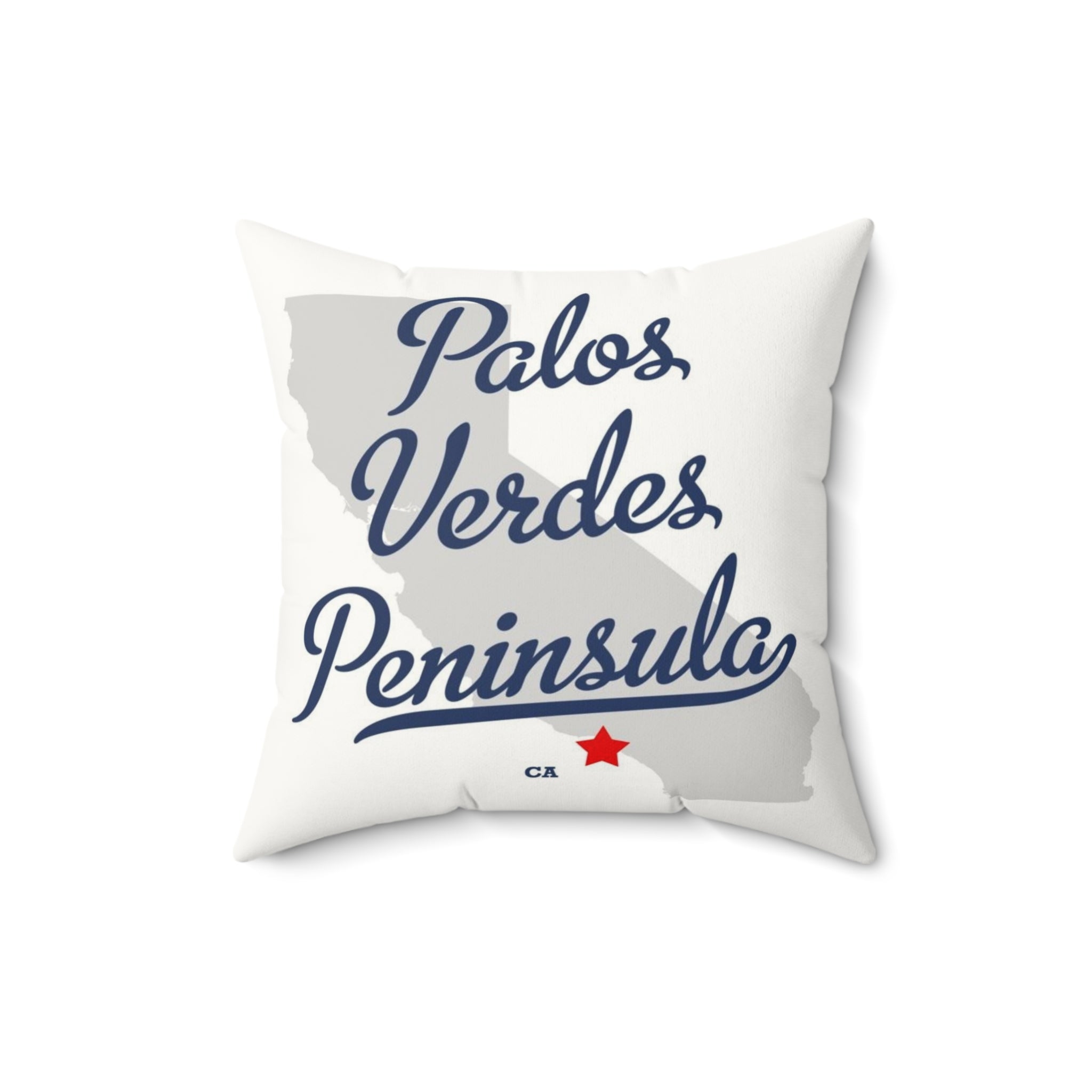 Palos Verdes Peninsula California Map - Faux Suede Square Pillow