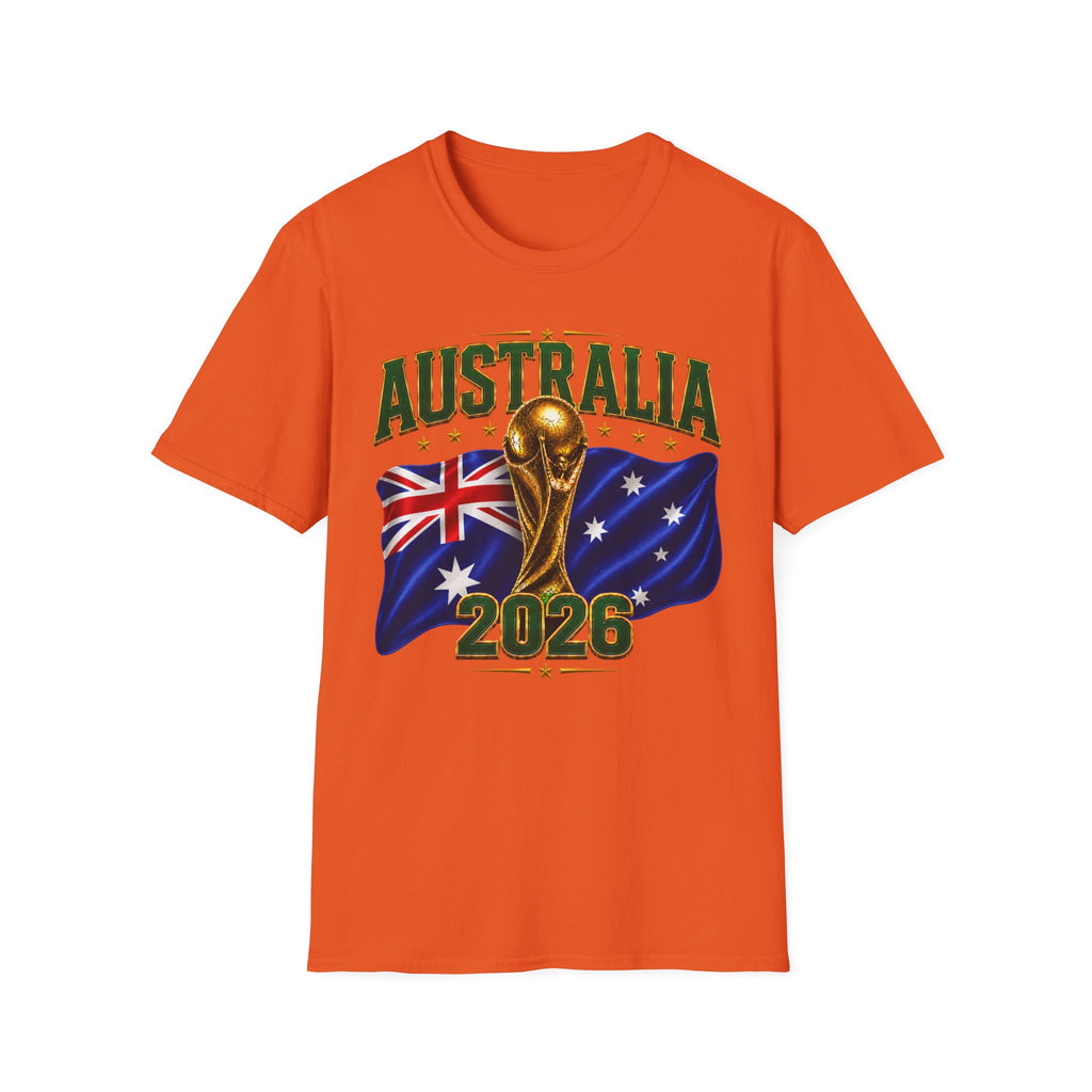 Australia 2026 Soccer World Cup T-Shirt — Aussie Flag & Trophy Design