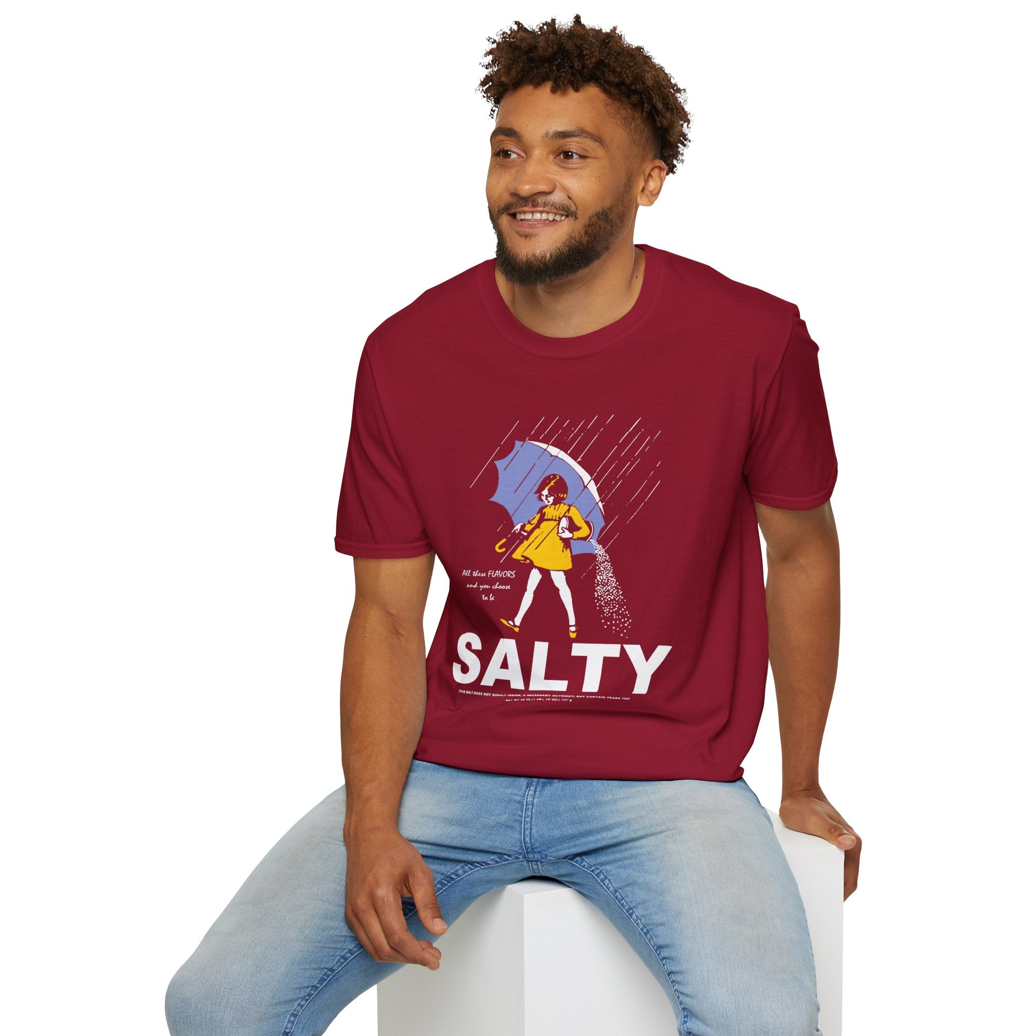Salty Rainy Day Graphic T-Shirt — Girl with Umbrella Illustration
