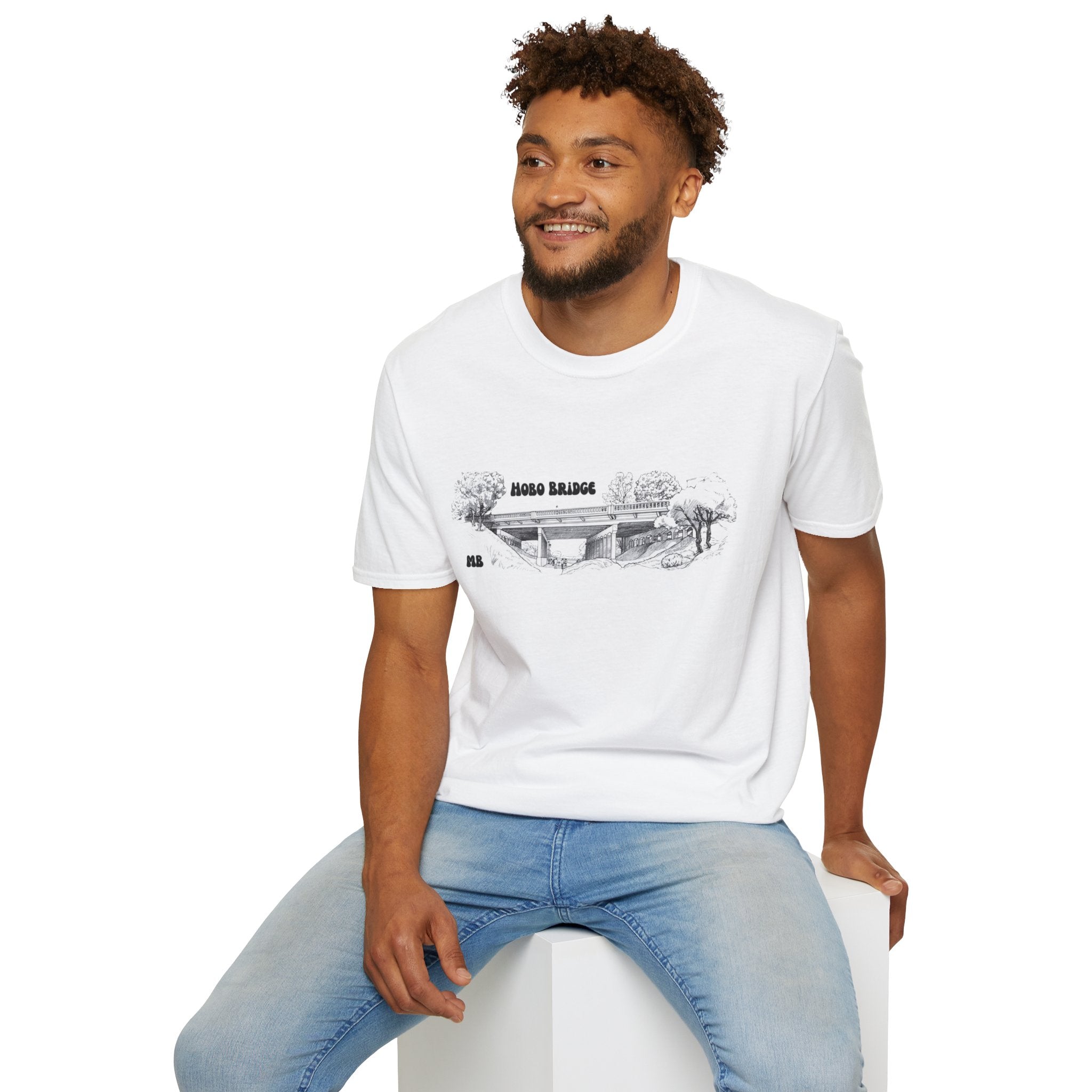Hobo Bridge Manhattan Beach California Sketch T-Shirt | Hand-Drawn Bridge Illustration IYKYK