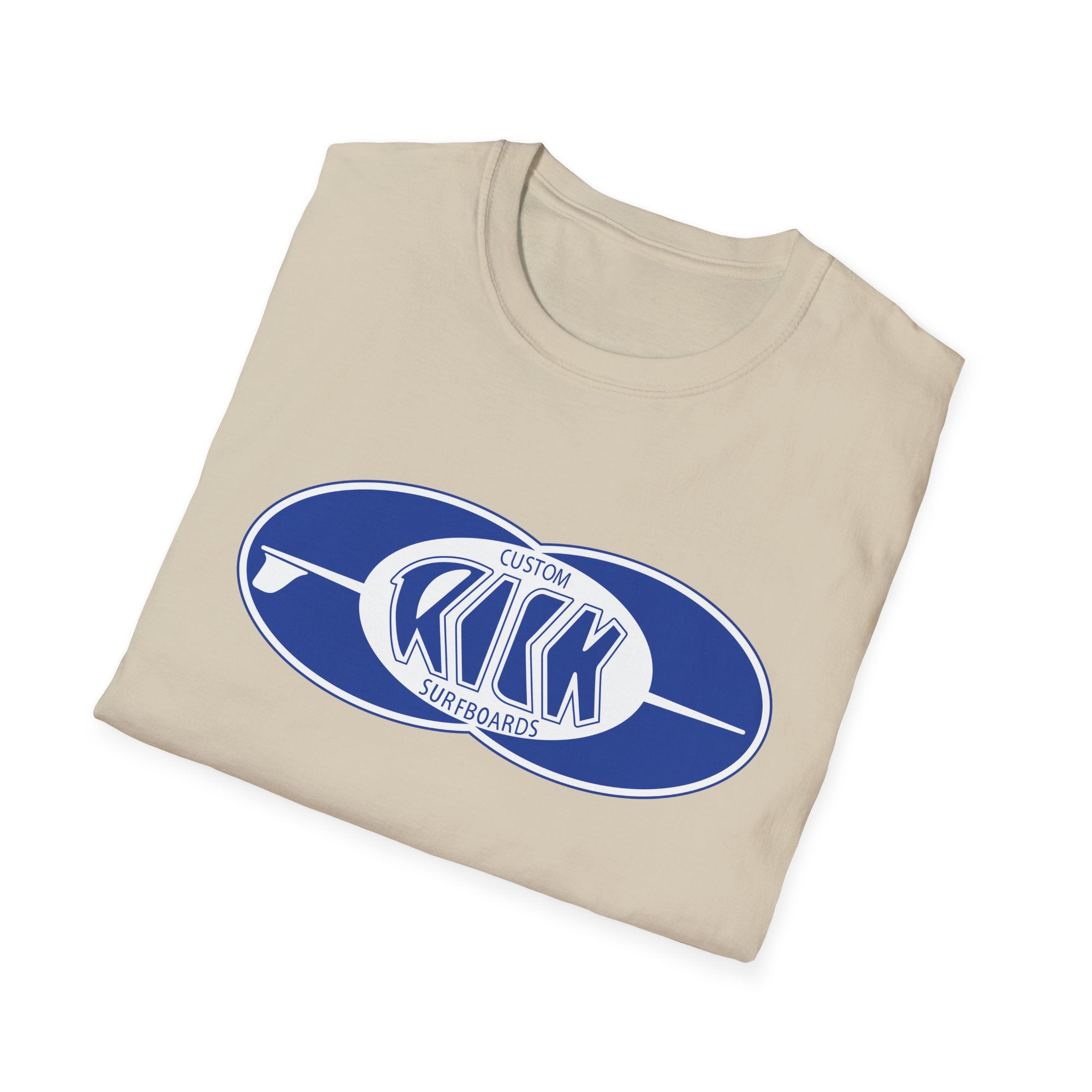 Rick Surfboards Unisex Softstyle T-Shirt Old School Hermosa Beach Print 1 Side