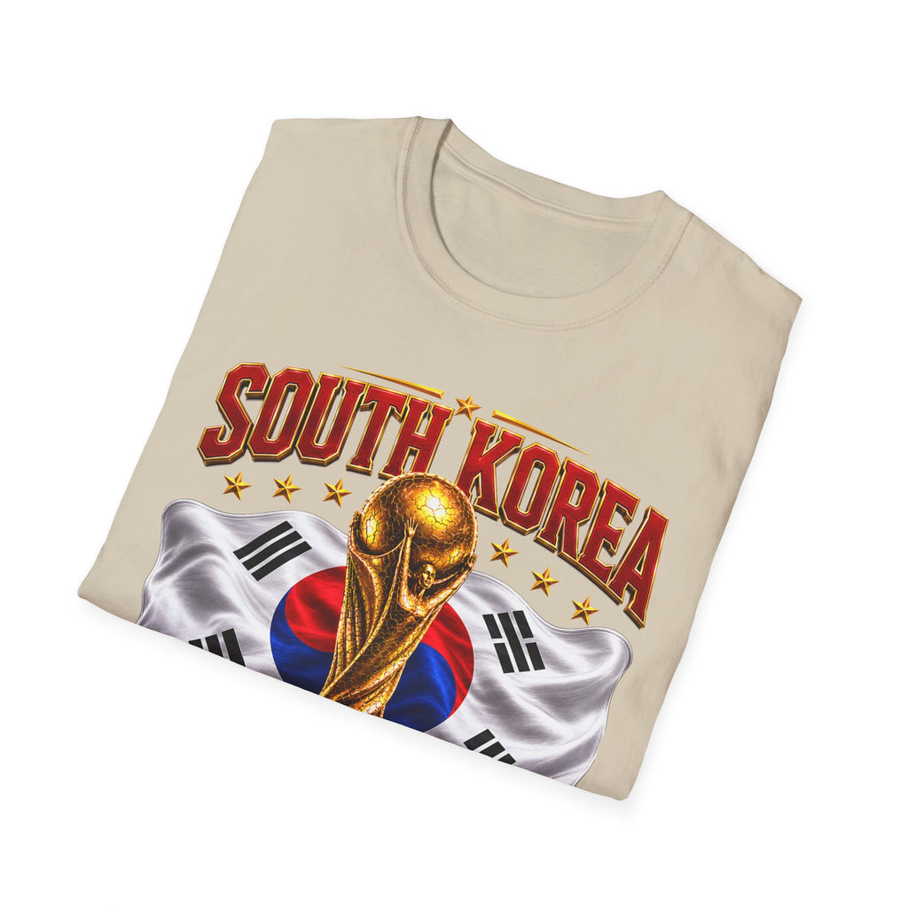 South Korea 2026 Soccer World Cup T-Shirt — Korean Flag & Trophy Football Fan Tee