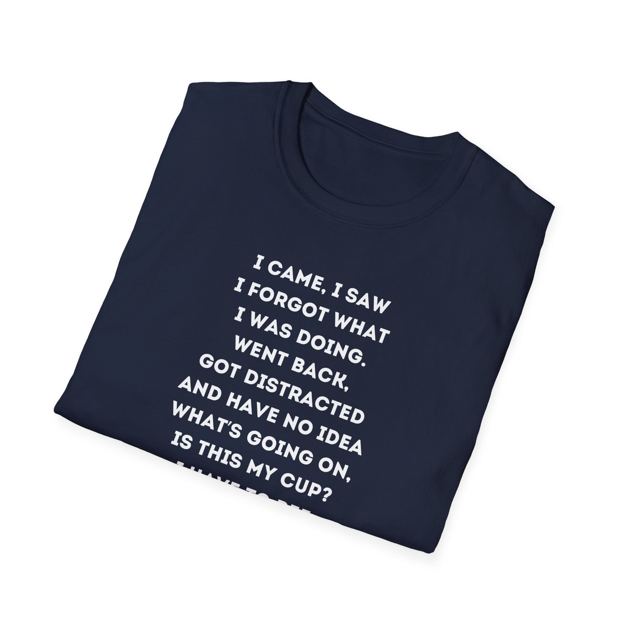 Funny Forgetful Grandpa Quote T-Shirt | I Got to Pee Coffee Cute Cartoon, Humorous Text Tee