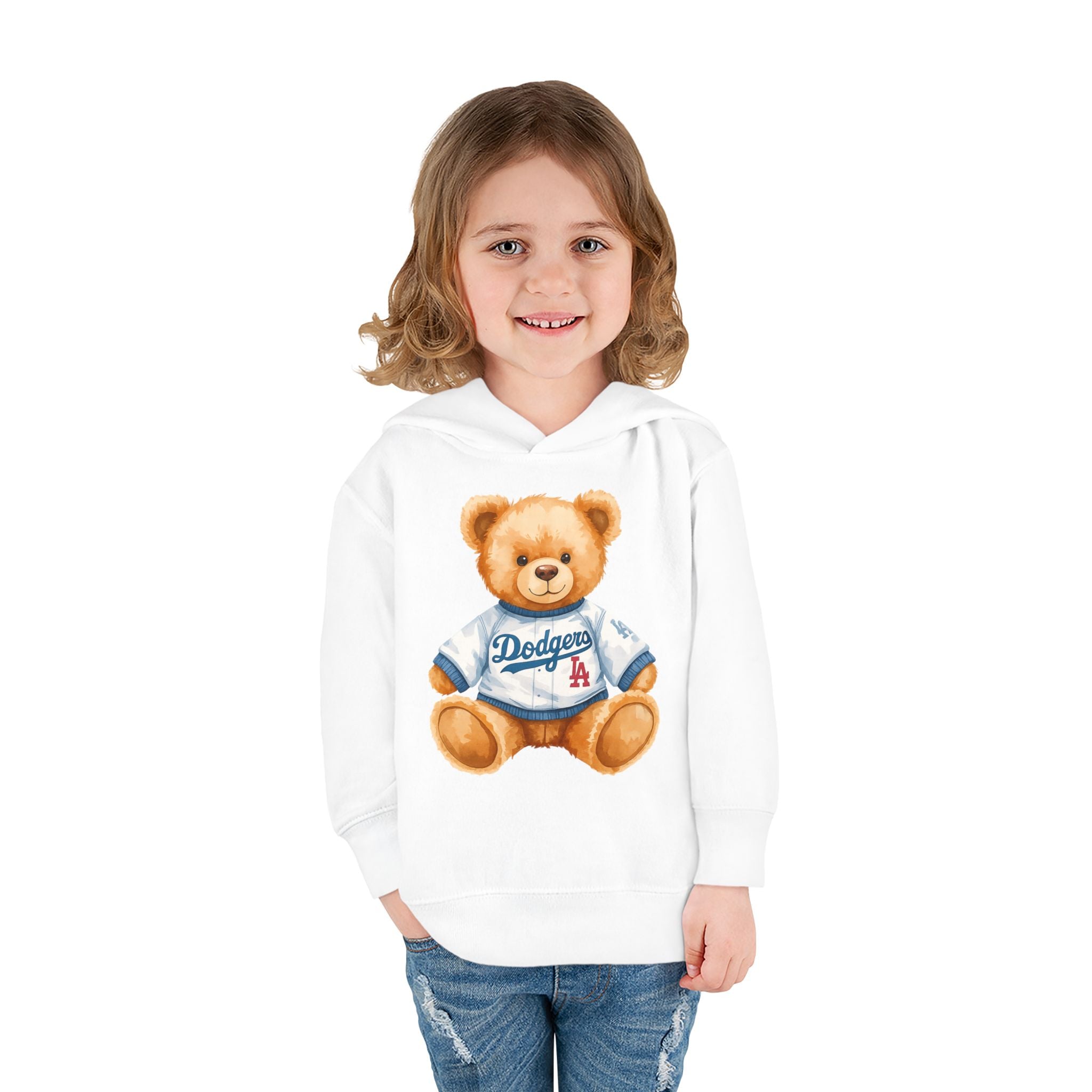 Teddy Bear in Jersey Hoodie | Toddler Pullover Fleece