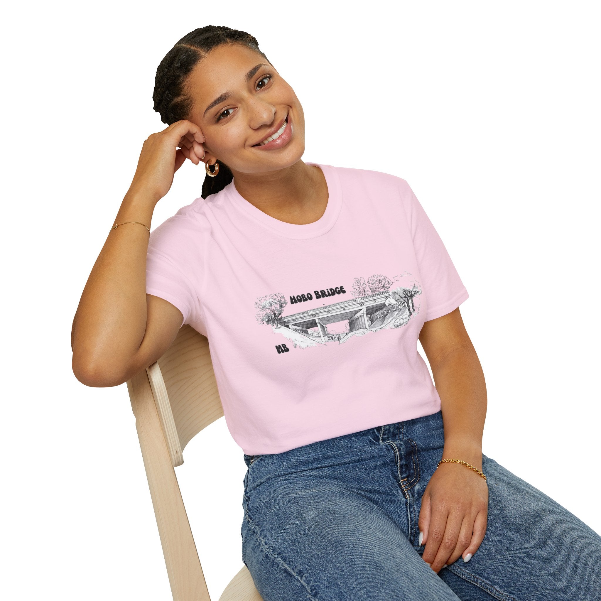 Hobo Bridge Manhattan Beach California Sketch T-Shirt | Hand-Drawn Bridge Illustration IYKYK