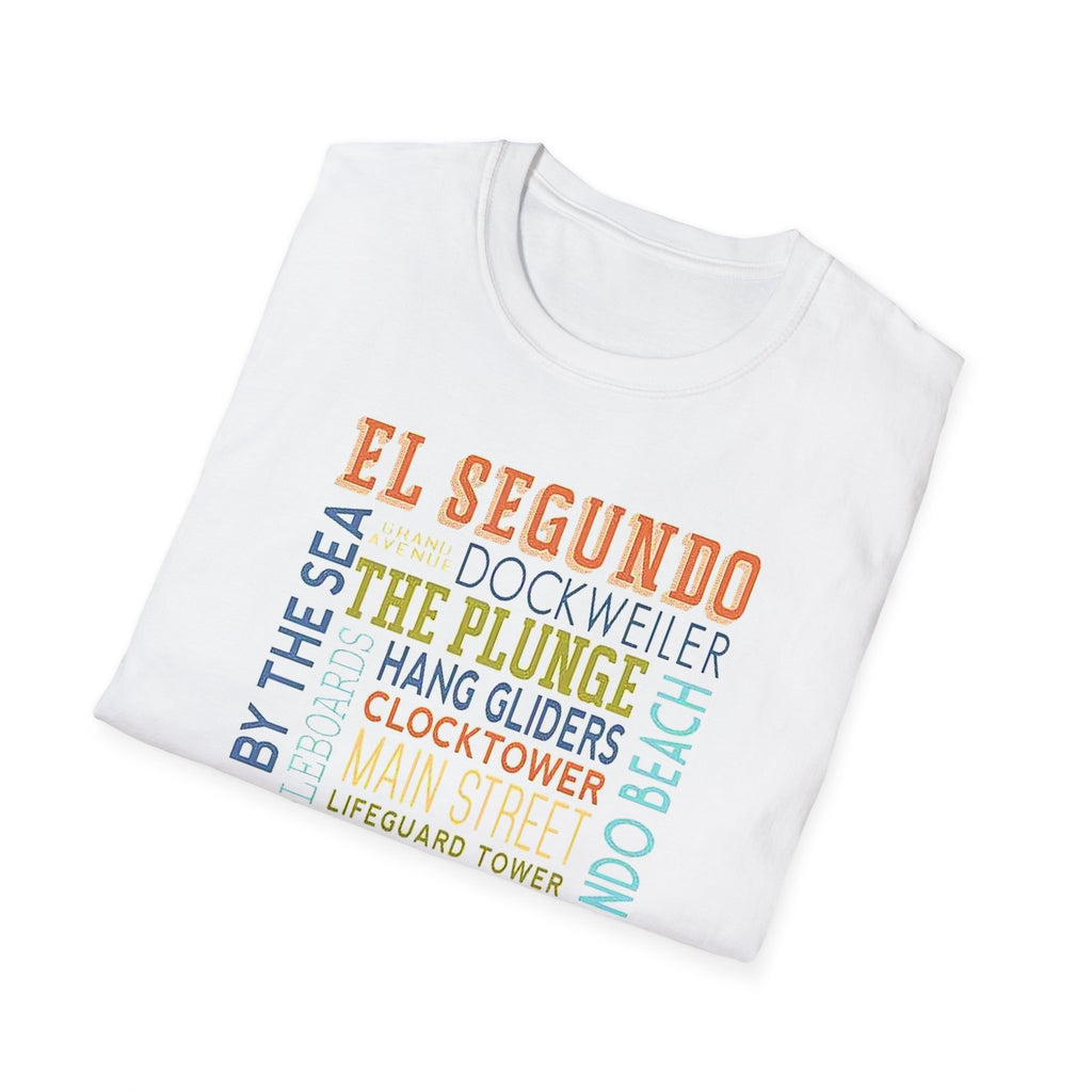 El Segundo Typography T-Shirt | Beach Town Landmarks Word Art