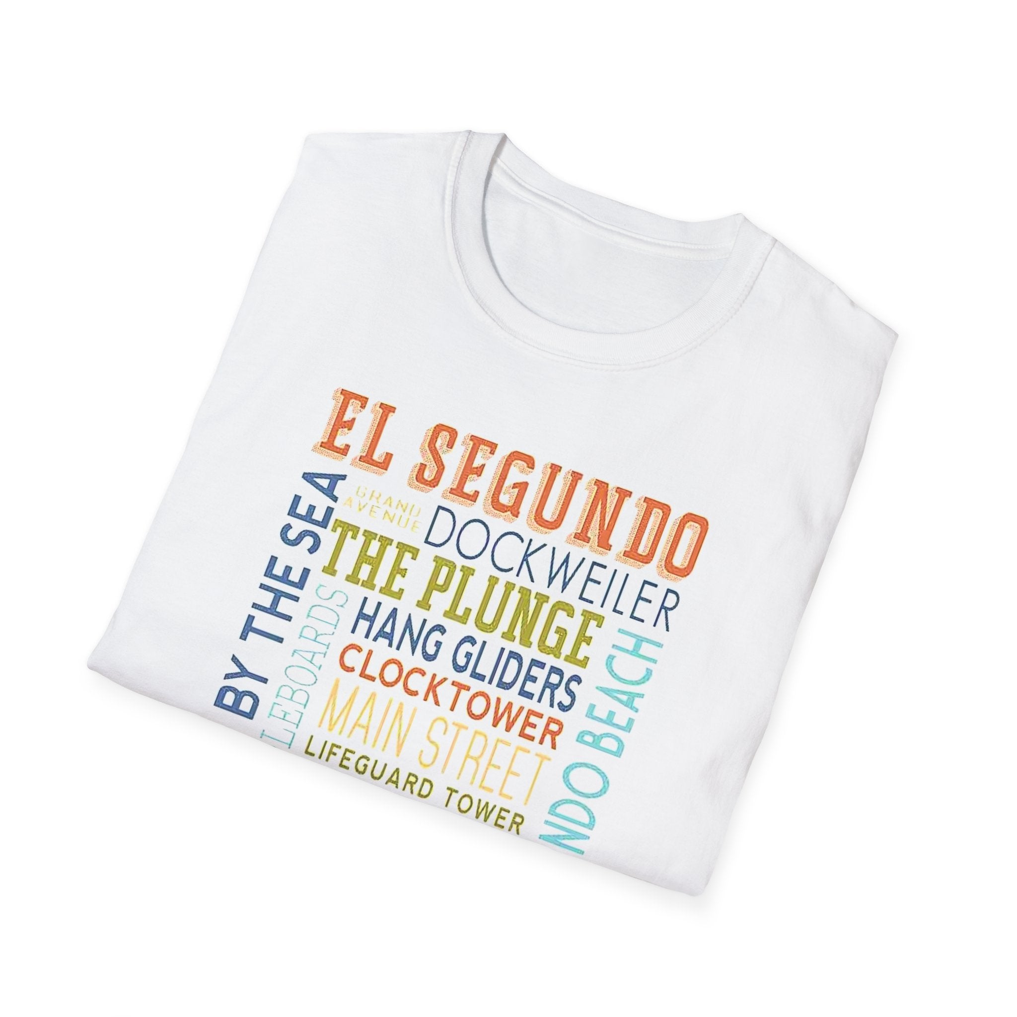 El Segundo Typography T-Shirt | Beach Town Landmarks Word Art