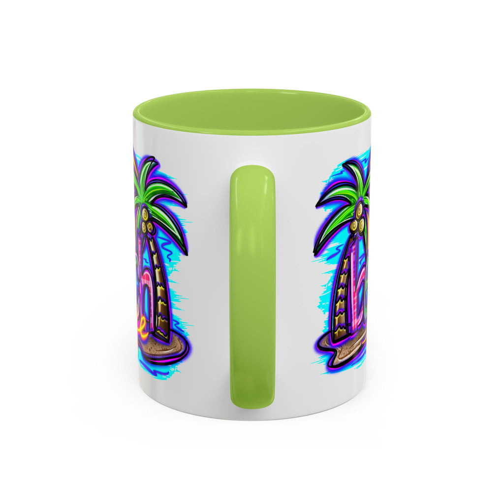 Beach Life Coffee Mug — Tropical Palm Sunset Accent Mug (11/15oz)