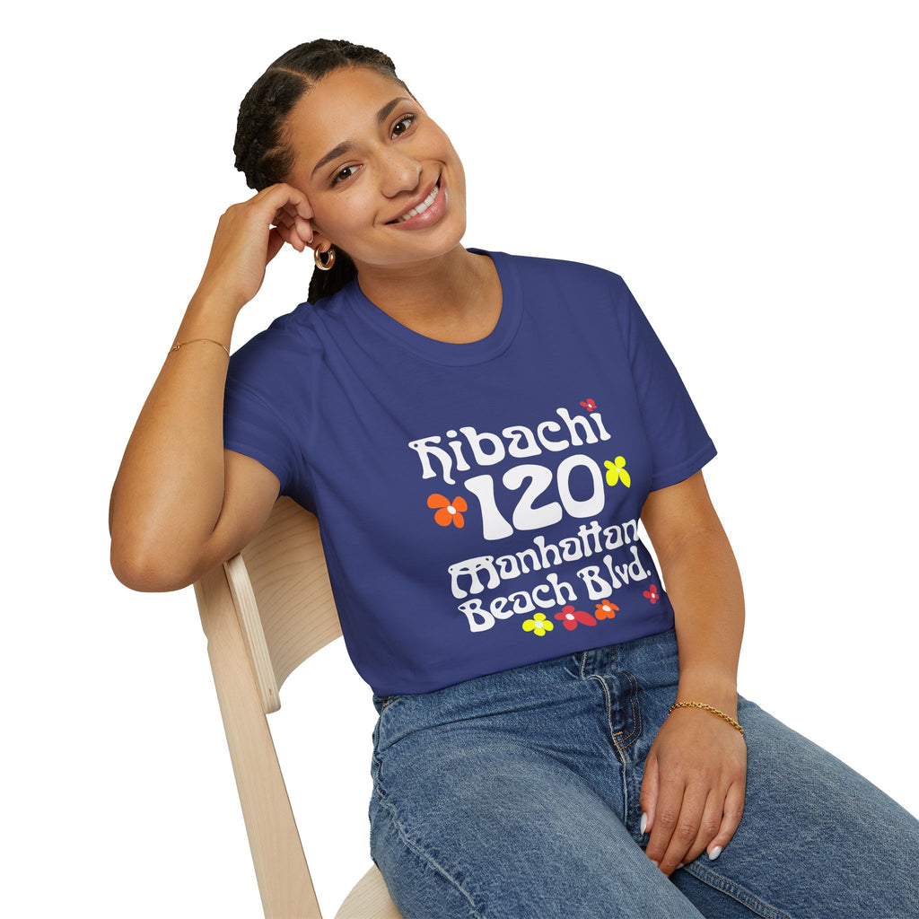 Hibachi 120 Manhattan Beach Blvd Restaurant #OldSchool T-Shirt — Retro Floral Surf Tee "Gone But Not Forgotten"