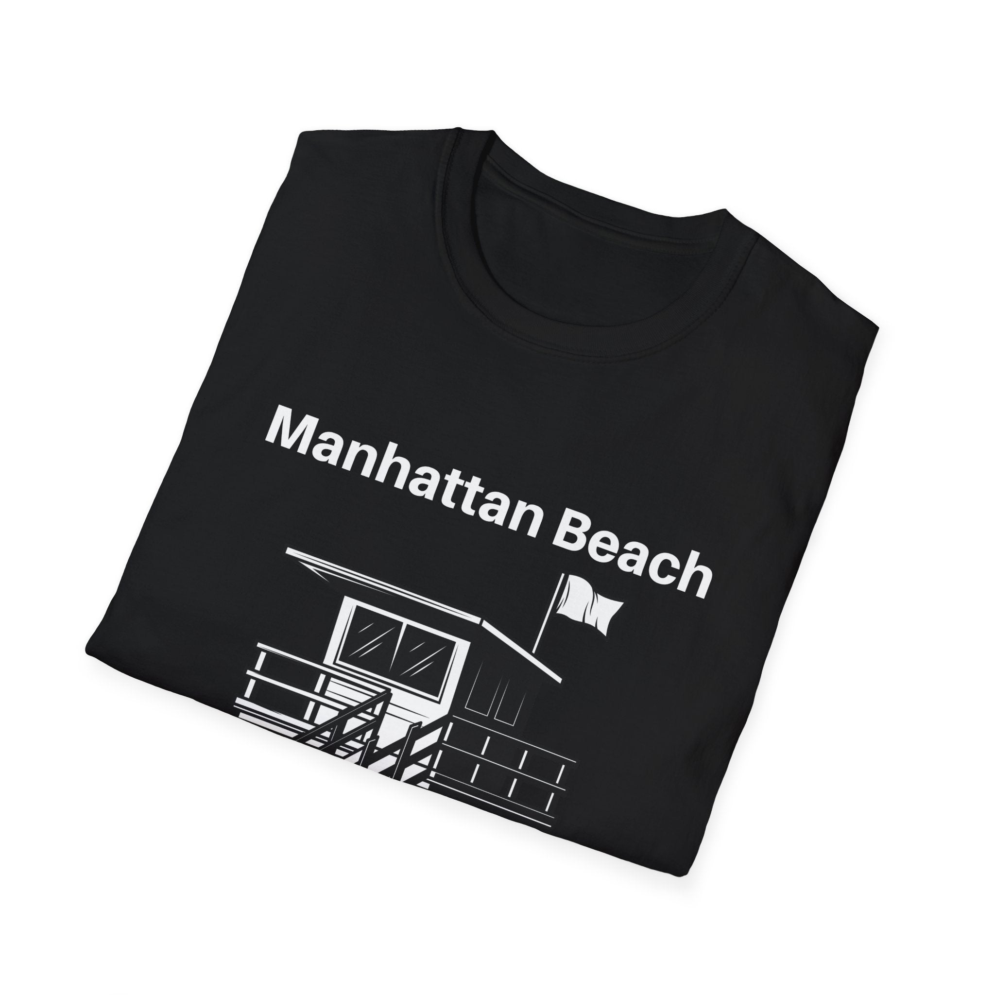 Marine Street Lifeguard Station Manhattan Beach  Mens and Womans Softstyle T-Shirt
