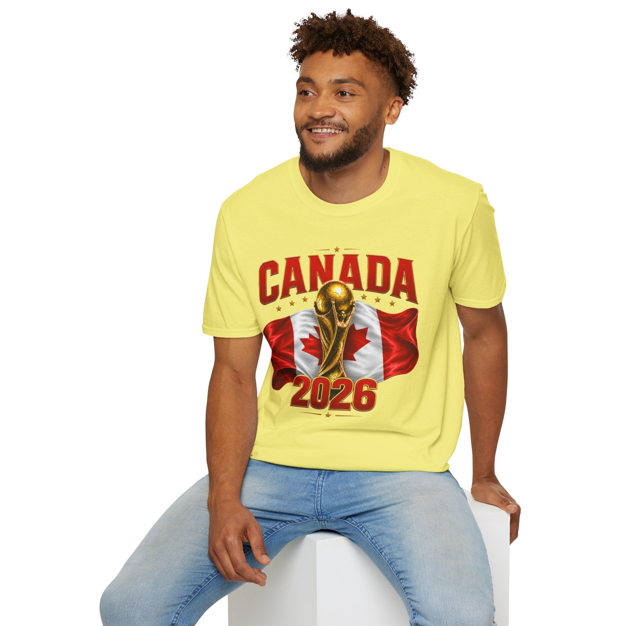 Canada 2026 World Cup T-Shirt — Canadian Soccer Fan Tee with Trophy & Flag