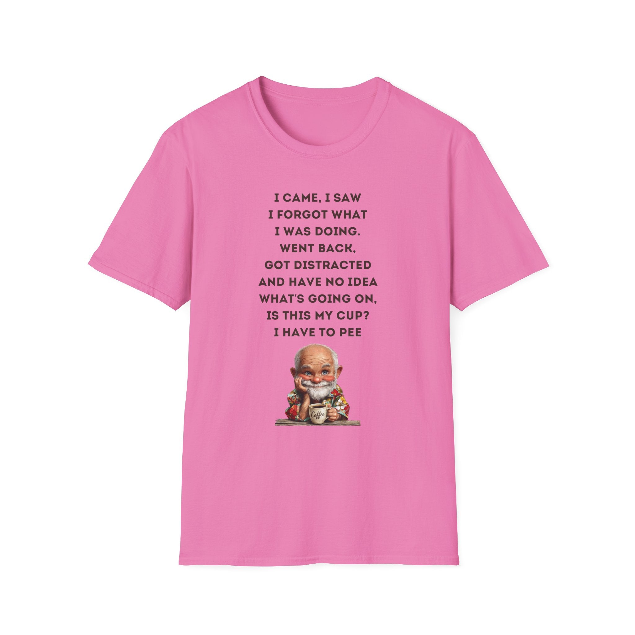 Funny Forgetful Grandpa Quote T-Shirt | Retro Grandpa I Got to Pee Illustration