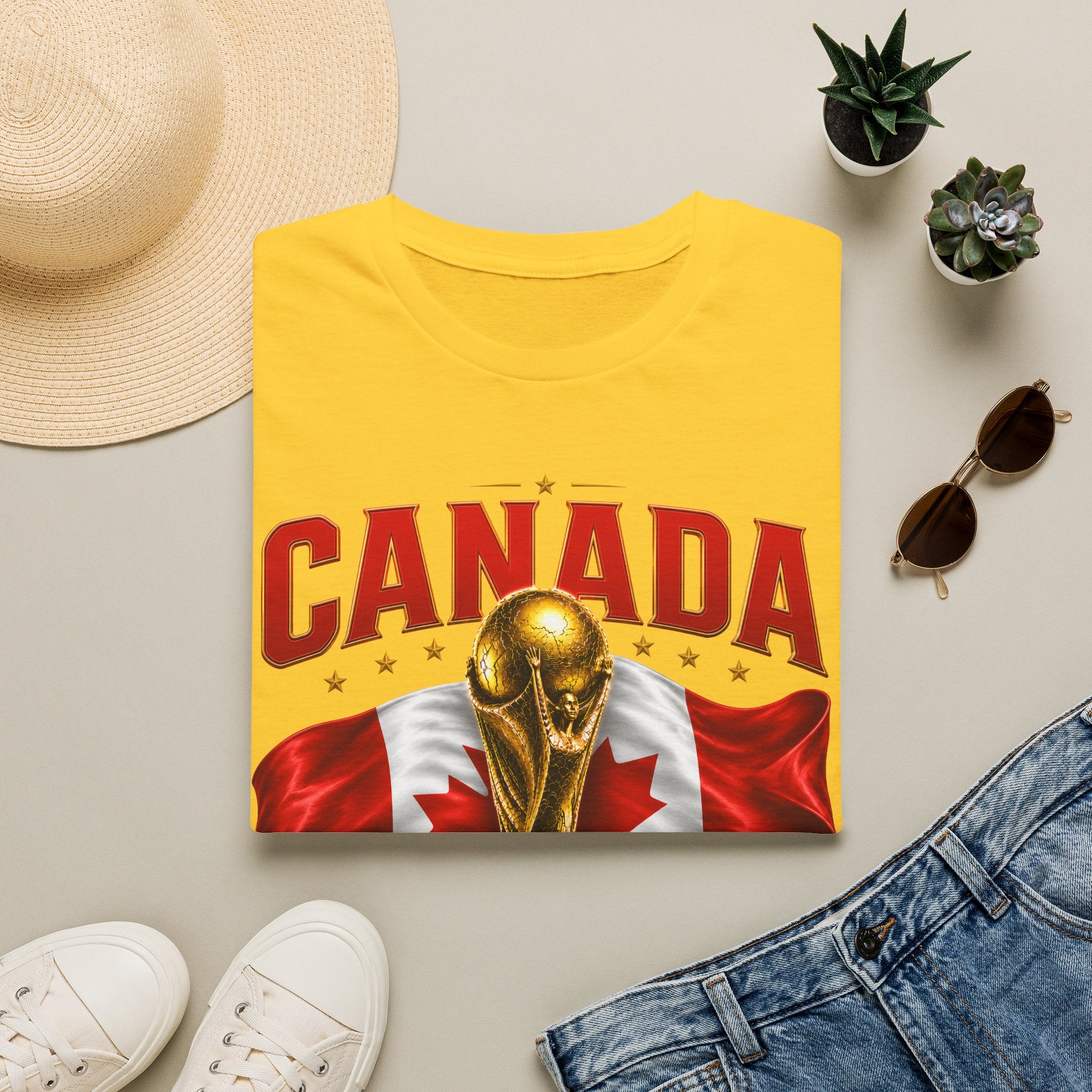 Canada 2026 World Cup T-Shirt — Canadian Soccer Fan Tee with Trophy & Flag