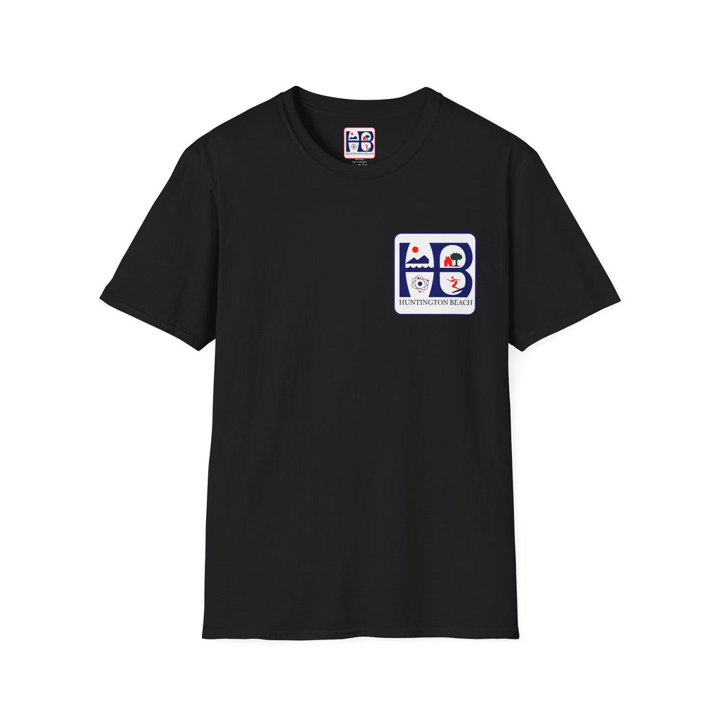 Huntington Beach Retro Logo T-Shirt — HB Surf & Sunset Tee (printed 3 side)