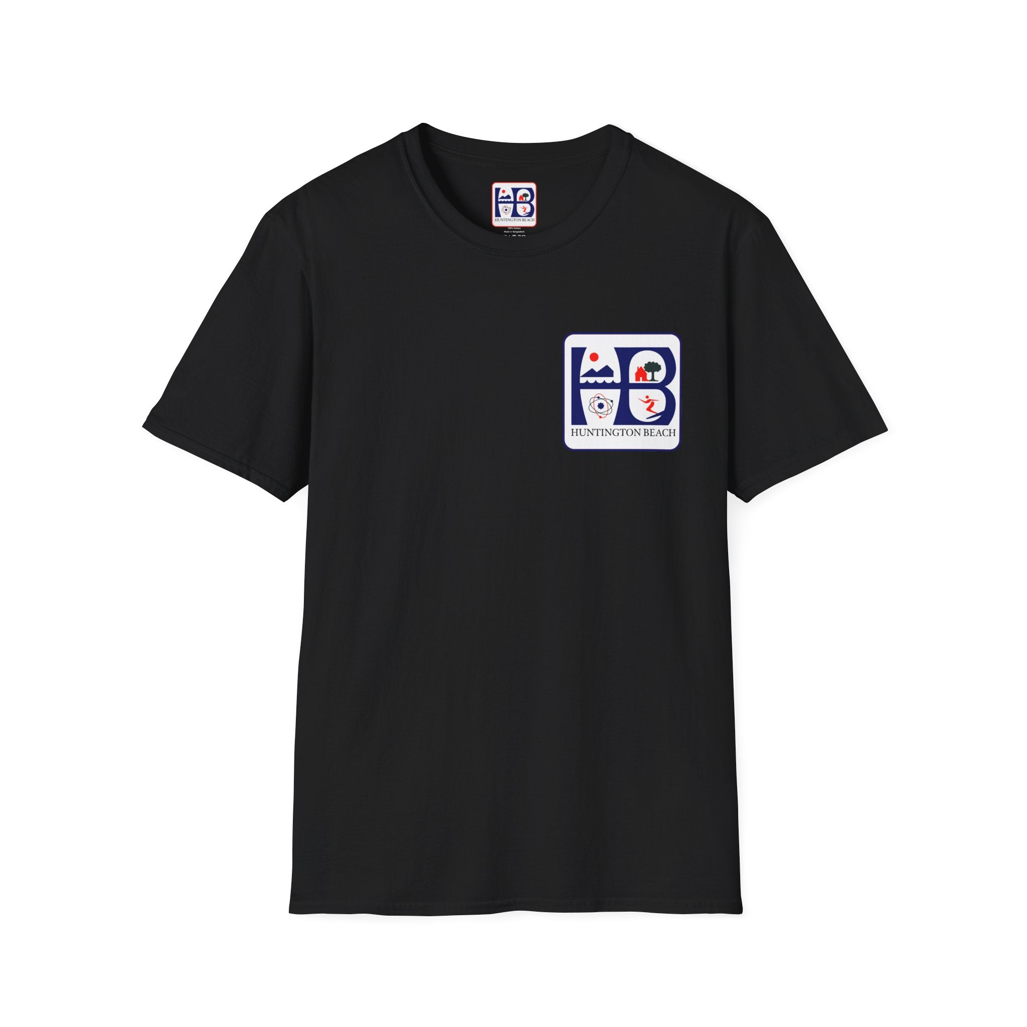 Huntington Beach Retro Logo T-Shirt — HB Surf & Sunset Tee (printed 3 side)