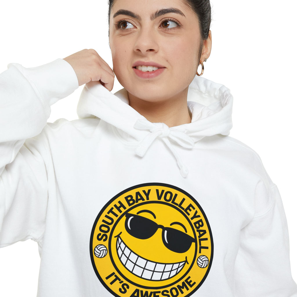 Volleyball Smiley Hoodie — "South Bay Volleyball It's Awesome" Crewneck