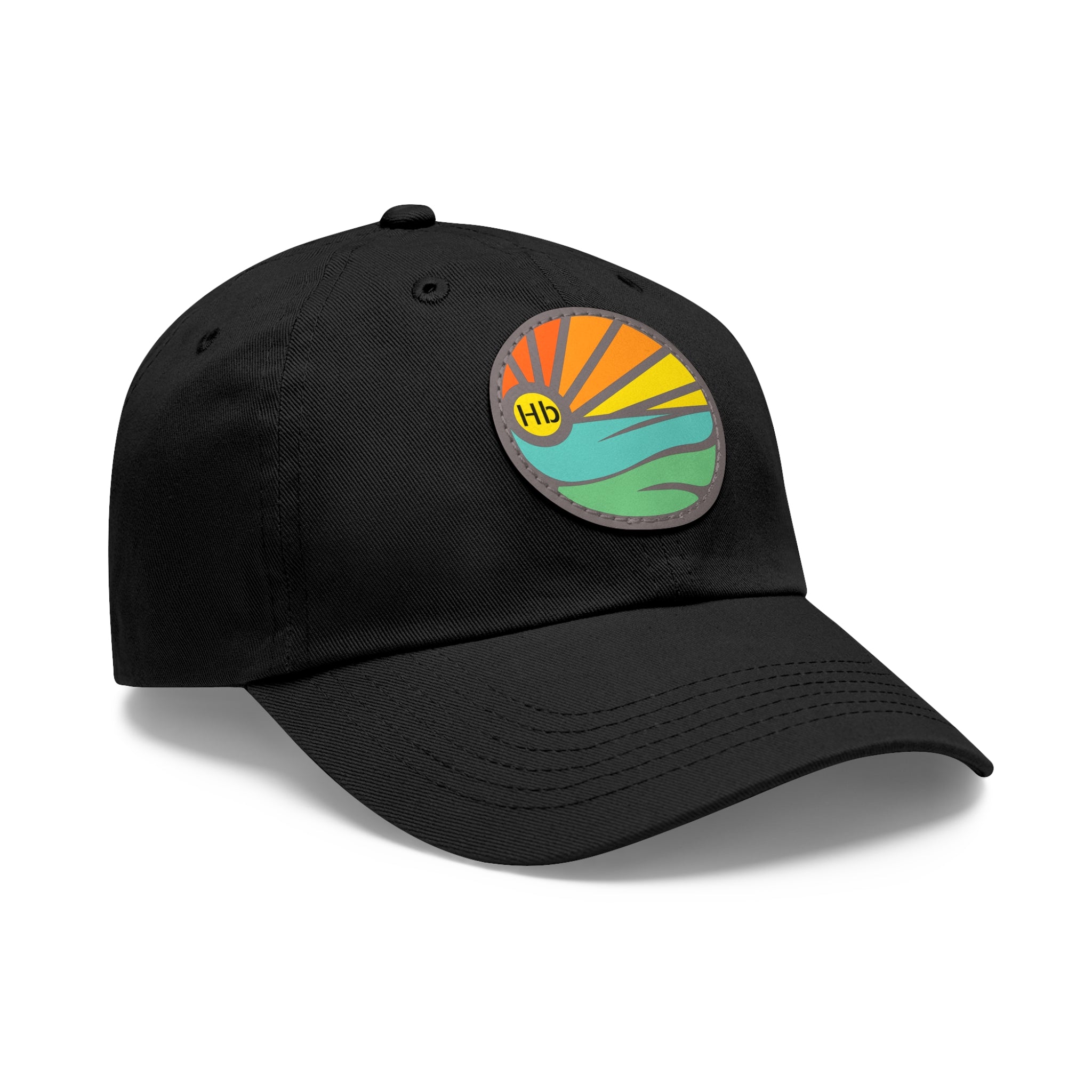 Hermosa Beach Sunset Wave Patch Hat | Mom and Dad Hat with Round Leather Patch #HermosaBeach