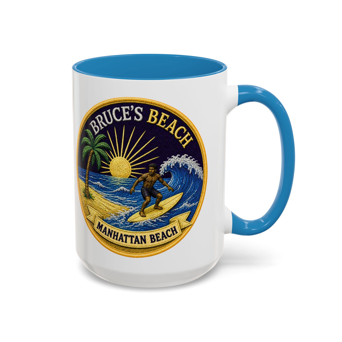 Manhattan Beach Surf Mug — Bruce’s Beach Coffee Cup (11/15oz Accent)