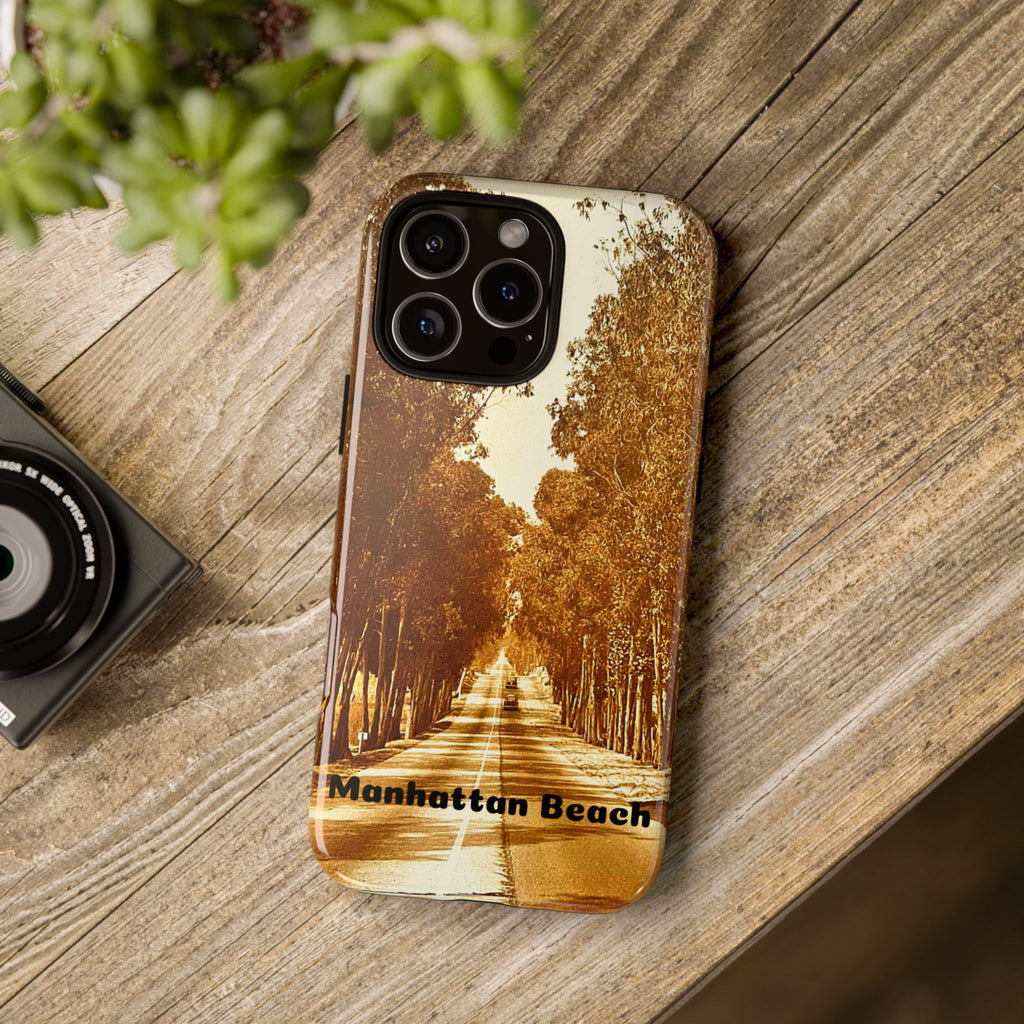 Phone Cases Manhattan Beach Rosecrans Ave Early 60's Tough Cases 90266 California, iPhone Samsung Google Pixel Protective Cover, Vintage