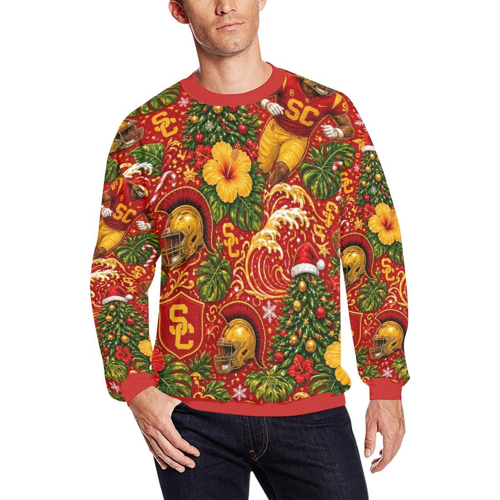 USC Christmas Men's crew neck sweatshirt （Made in USA）