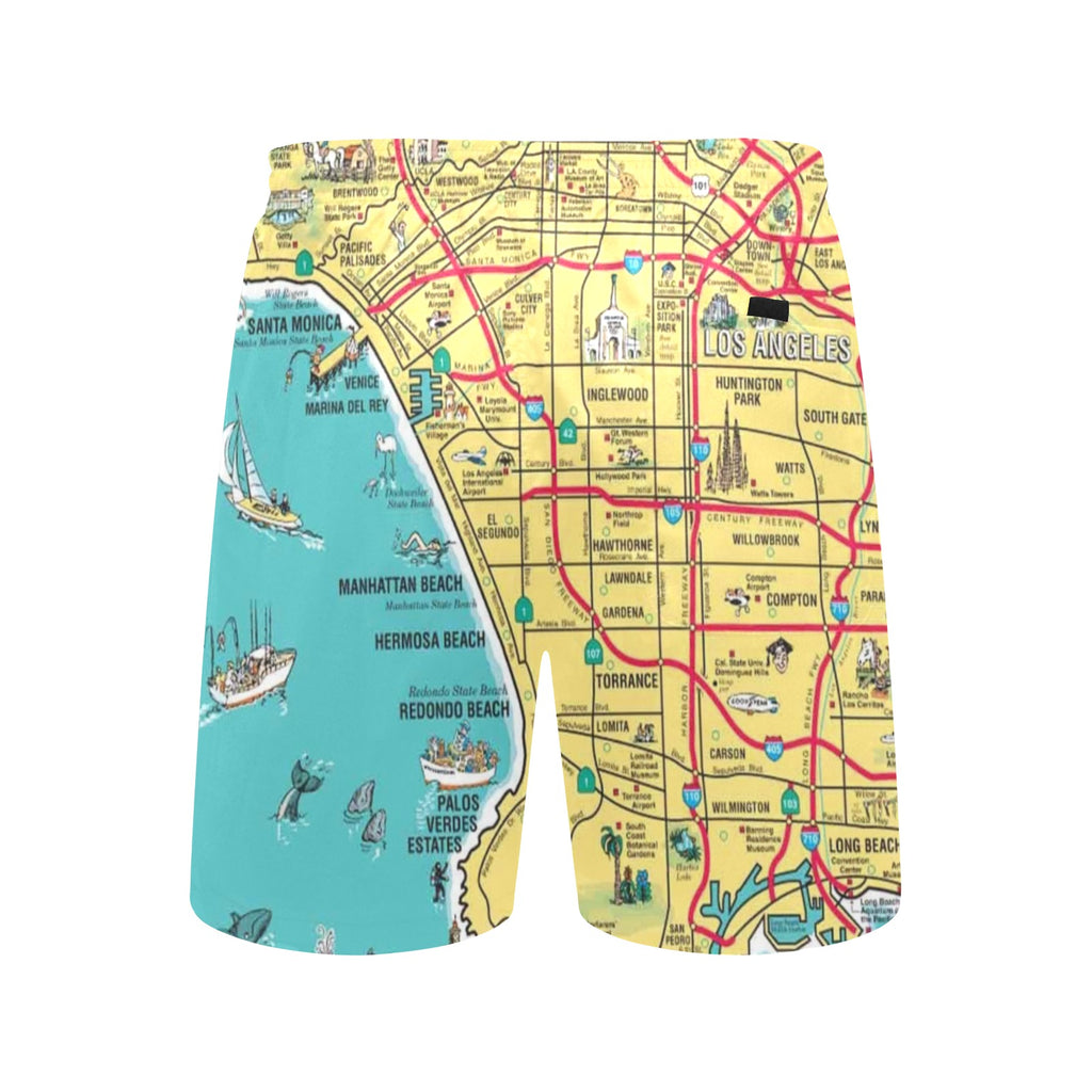 South Bay Local Map Men's Mid-Length Beach Shorts