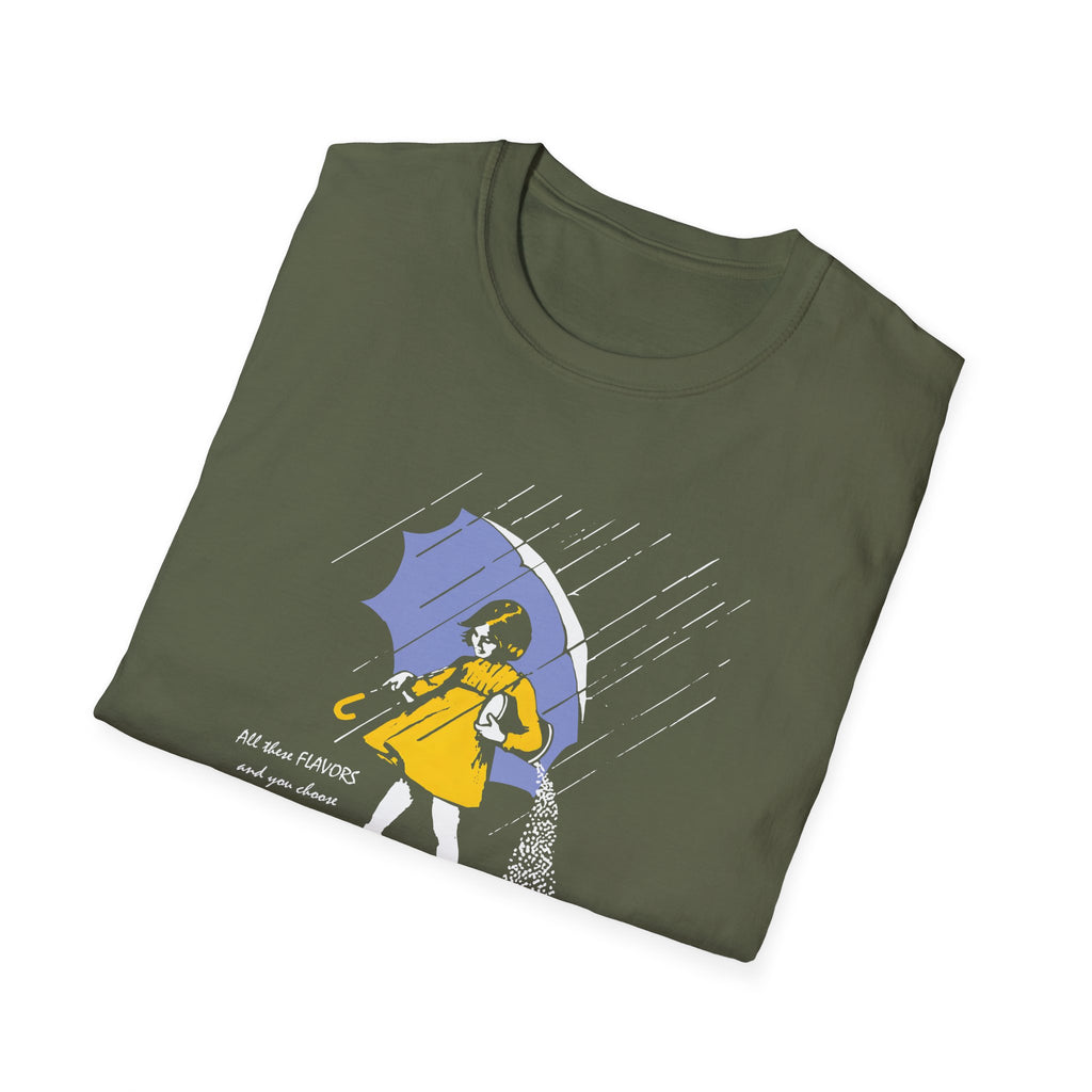 Salty Rainy Day Graphic T-Shirt — Girl with Umbrella Illustration