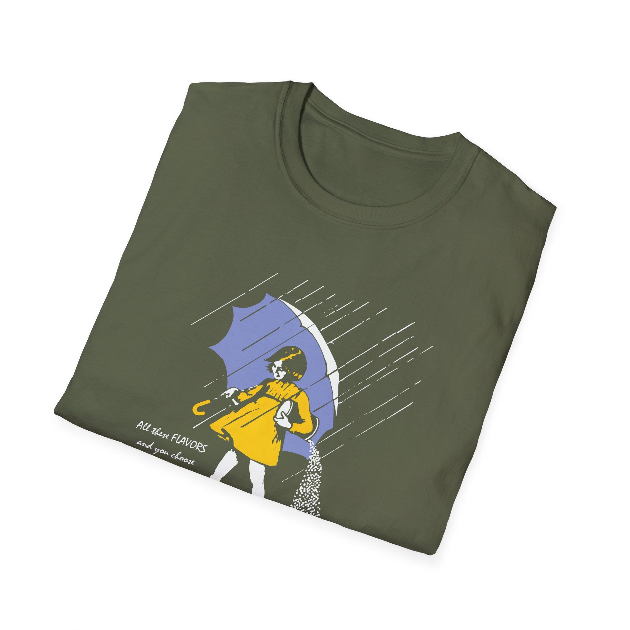 Salty Rainy Day Graphic T-Shirt — Girl with Umbrella Illustration