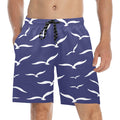 Nautical Sea Birds Men's Mid-Length Beach Shorts