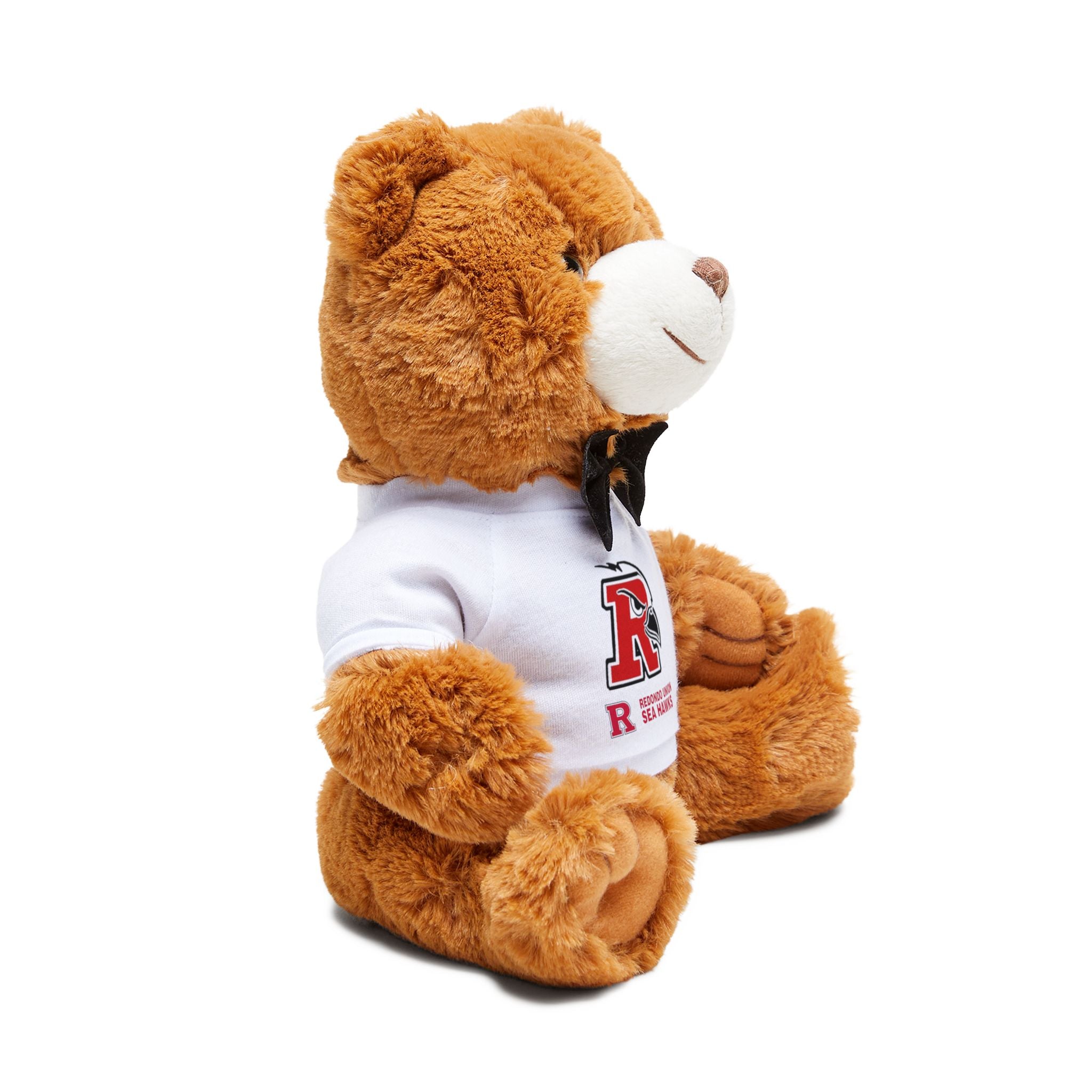 Redondo Union High School Teddy Bear with T-Shirt Plush Bear, Logo Tee, Bow Tie Stuffed Animal