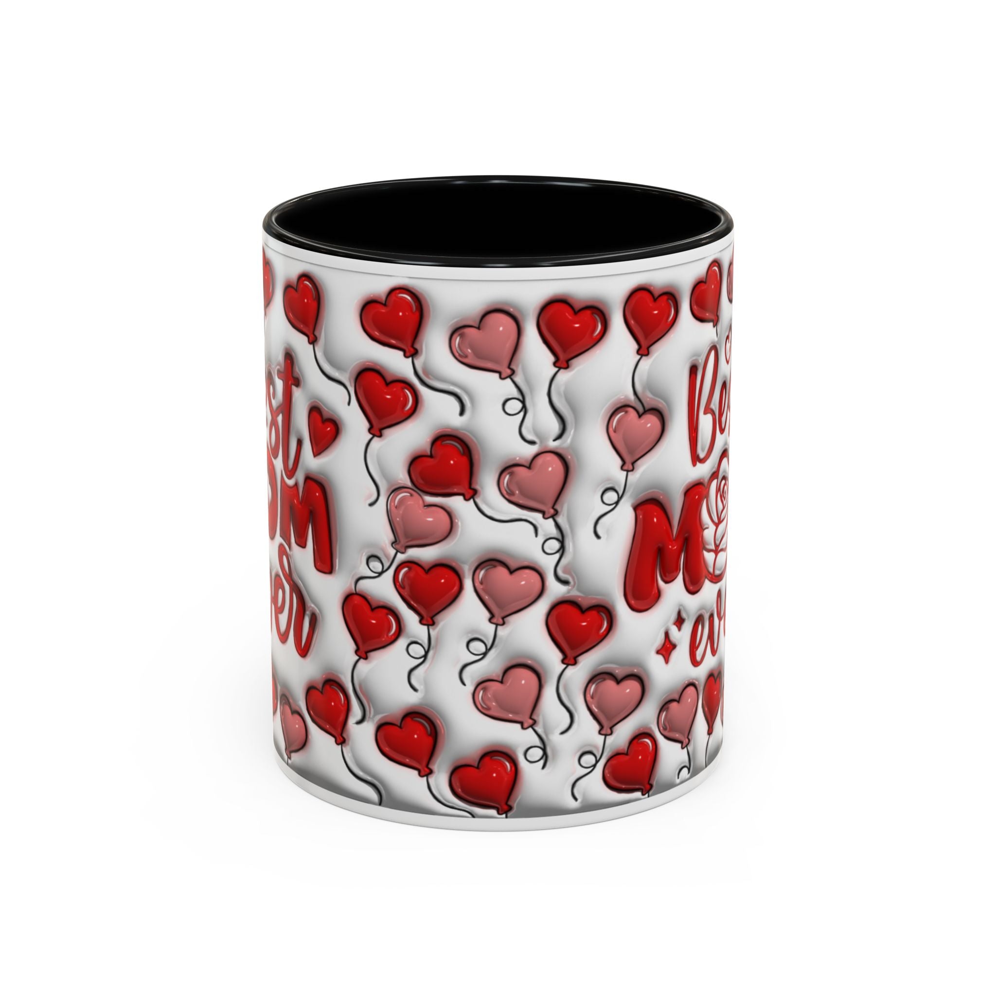 Best Mom Ever Valentines Day Hearts Accent Coffee Mug (11, 15oz)