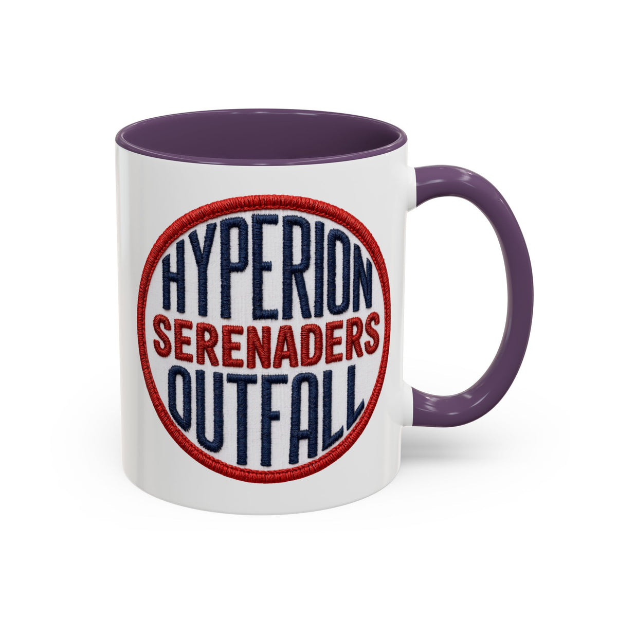 Accent Coffee Mug — "Hyperion Serenaders Outfall" Retro Patch Ceramic Mug (11/15oz)