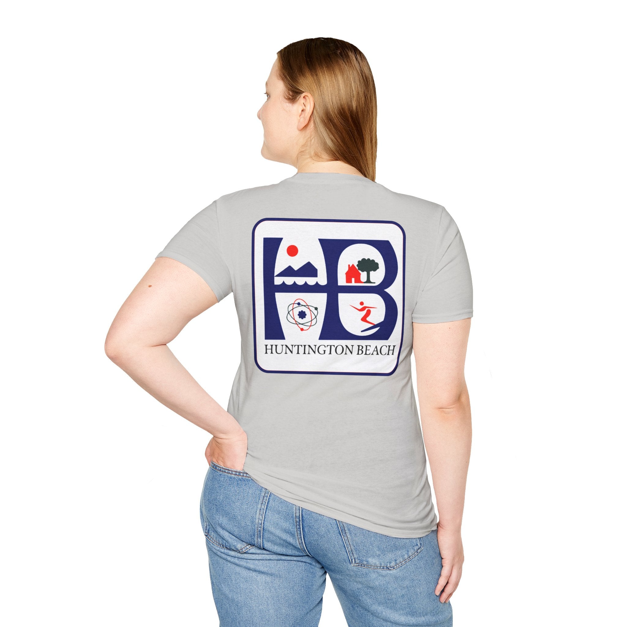 Huntington Beach Retro Logo T-Shirt — HB Surf & Sunset Tee (printed 3 side)