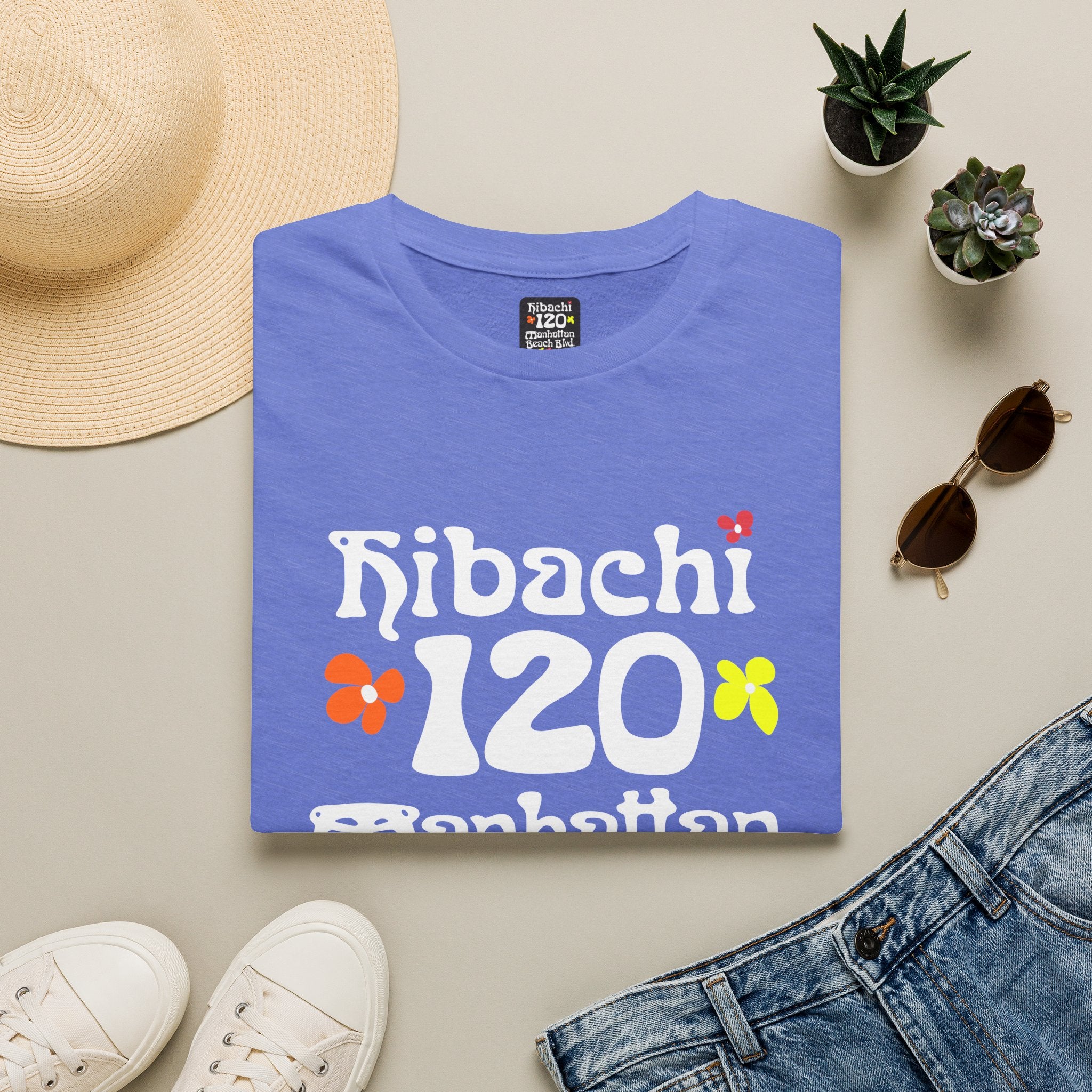 Hibachi 120 Manhattan Beach Blvd Restaurant #OldSchool T-Shirt — Retro Floral Surf Tee "Gone But Not Forgotten"