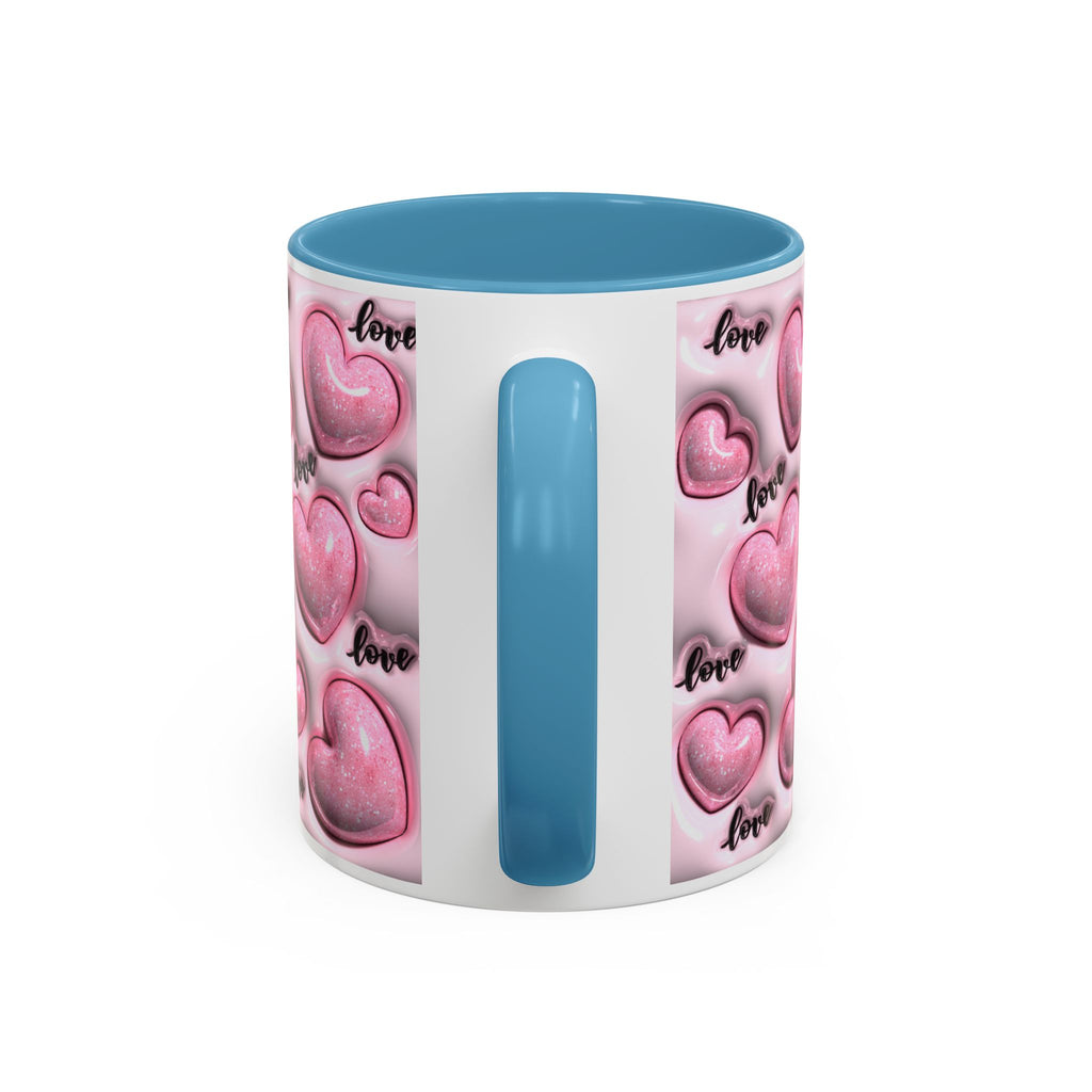 Pink Heart Pattern love Mug | Accent Coffee Mug 11oz 15oz
