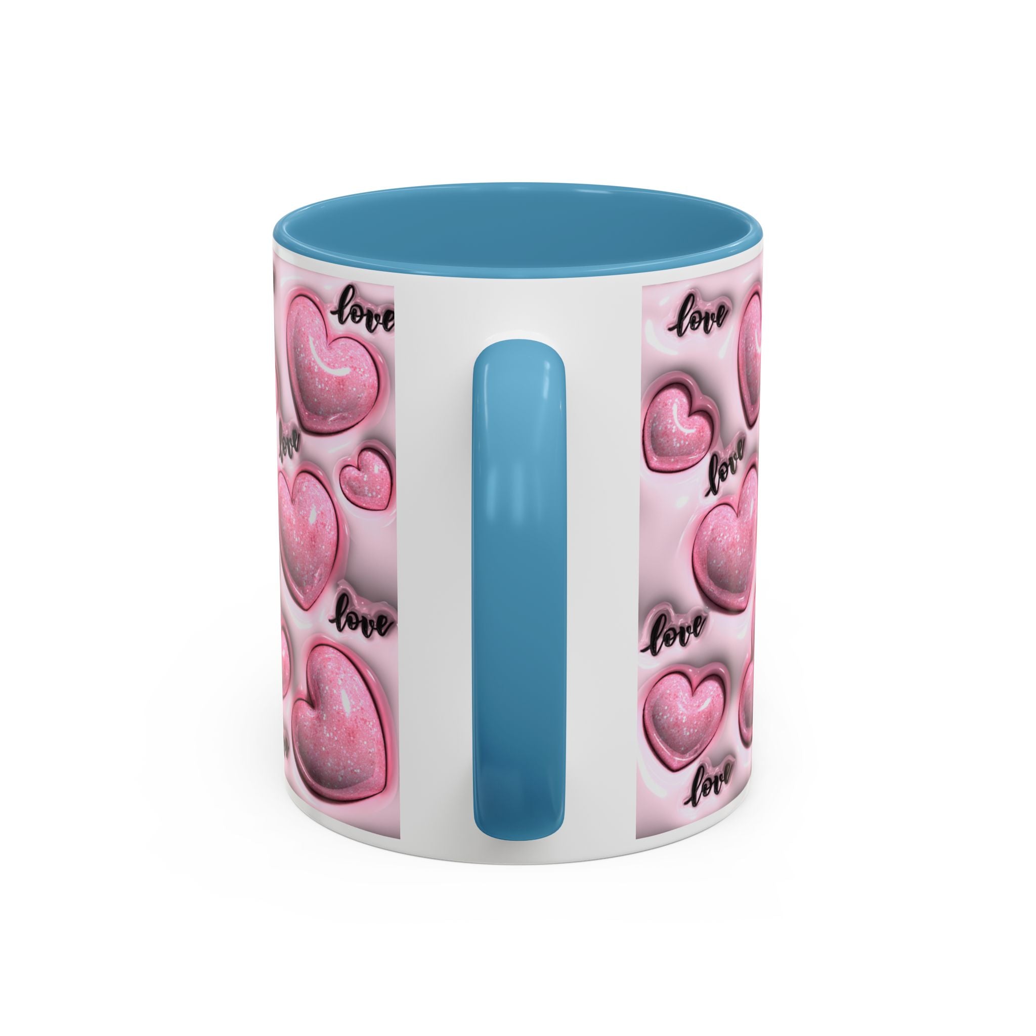 Pink Heart Pattern love Mug | Accent Coffee Mug 11oz 15oz