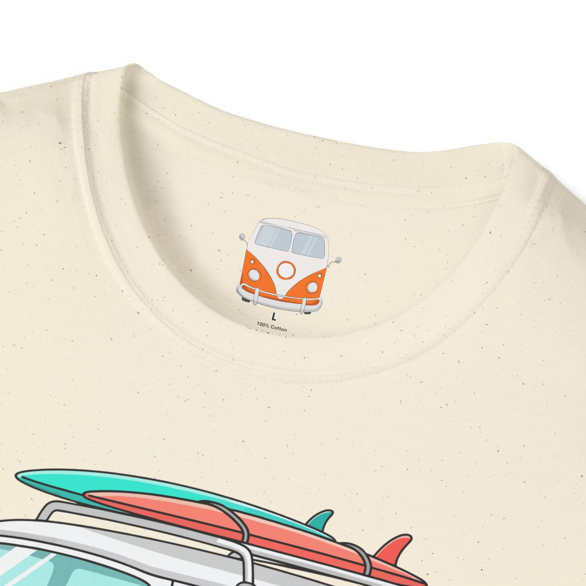 Retro Surf VW Van T-Shirt | Vintage Camper Bus Beach Tee Original Bare Feet