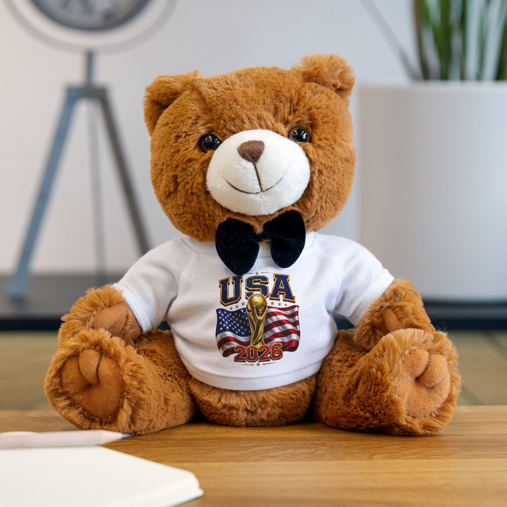 USA Flag Teddy Bear with 2026 World Cup FIFA T‑Shirt — Patriotic Plush Gift