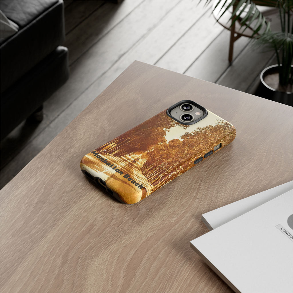 Phone Cases Manhattan Beach Rosecrans Ave Early 60's Tough Cases 90266 California, iPhone Samsung Google Pixel Protective Cover, Vintage