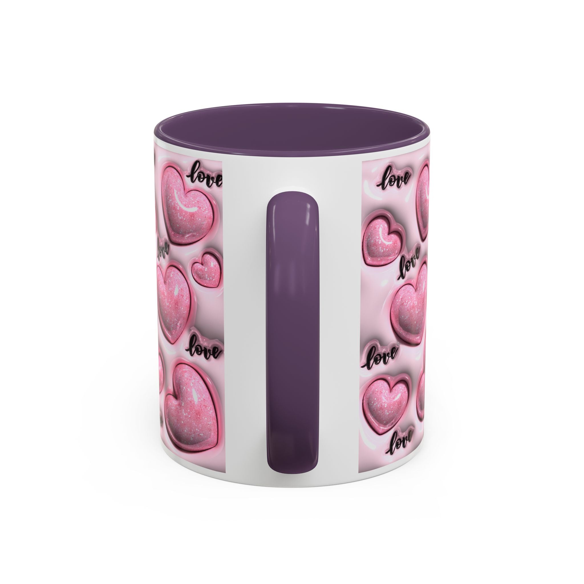 Pink Heart Pattern love Mug | Accent Coffee Mug 11oz 15oz