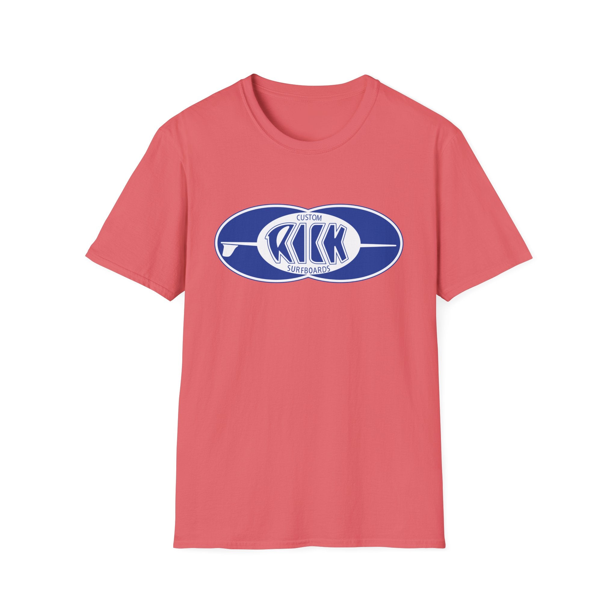 Rick Surfboards Unisex Softstyle T-Shirt Old School Hermosa Beach Print 1 Side